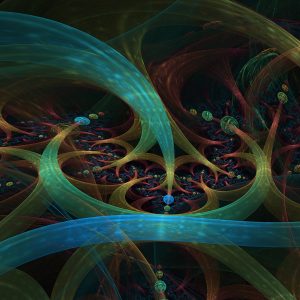 fractal texture 3d abstract bar bubble hand blue green wallapper