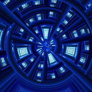fractal texture tron zoom tunnel tech futuristic blue white abstract portal