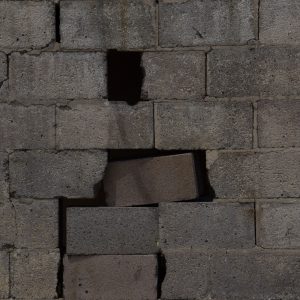 Brick wall damaged from war photo