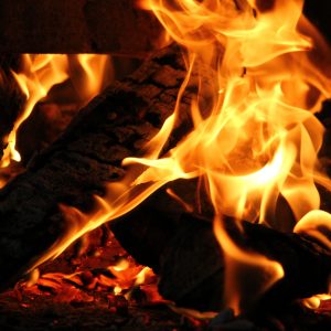 Fire photo of wood burning in fireplace