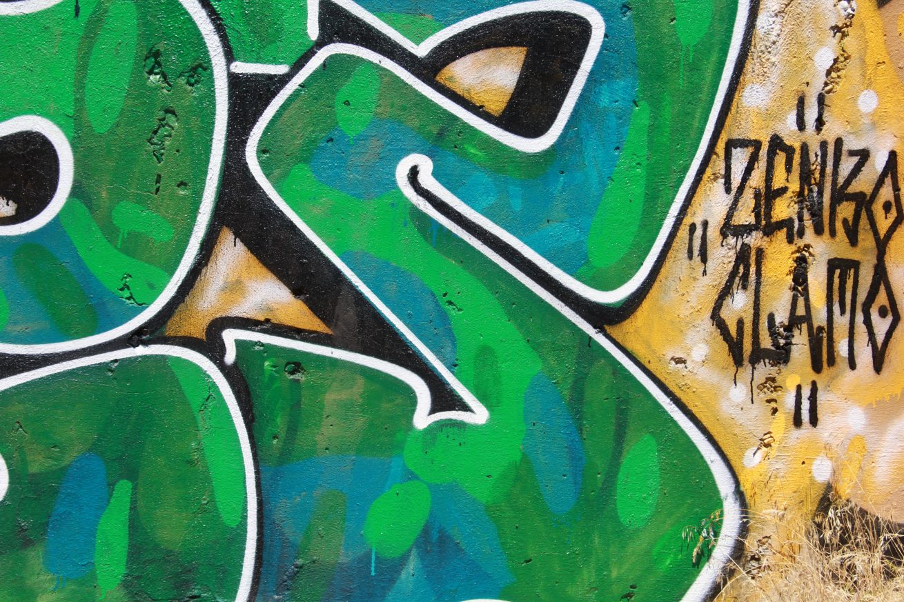 Green White Writing Graffiti Spray Paint Texture X