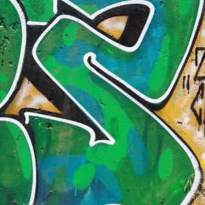 Green White Writing Graffiti Spray Paint