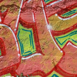Orange Letter Spray Painted Green Graffiti