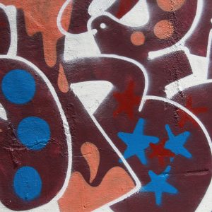 Orange Red Blue Spray Paint Graffiti
