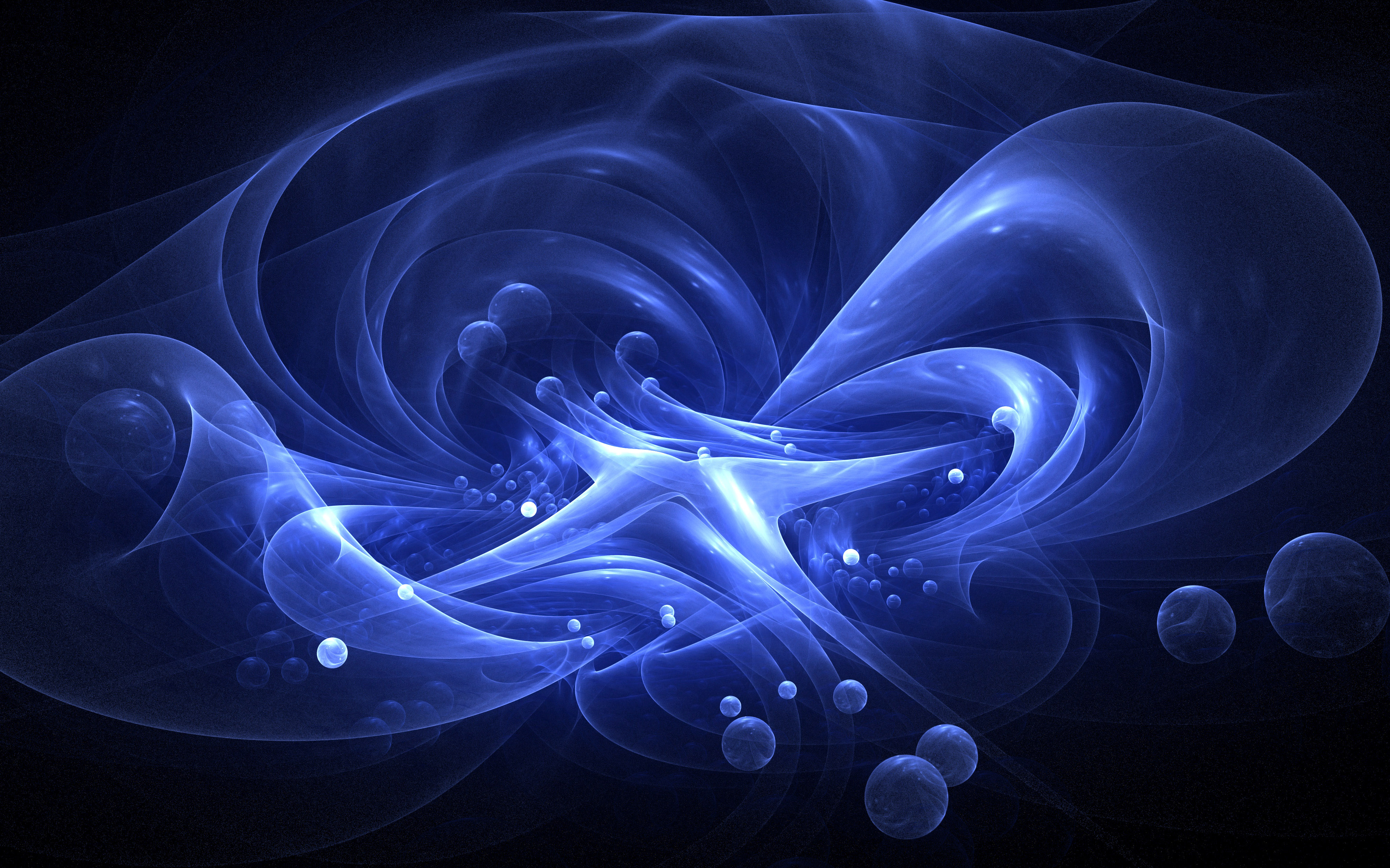 3d Fractal Texture Bubbles Water Flow Abstract Blue Stock Image Wallpaper