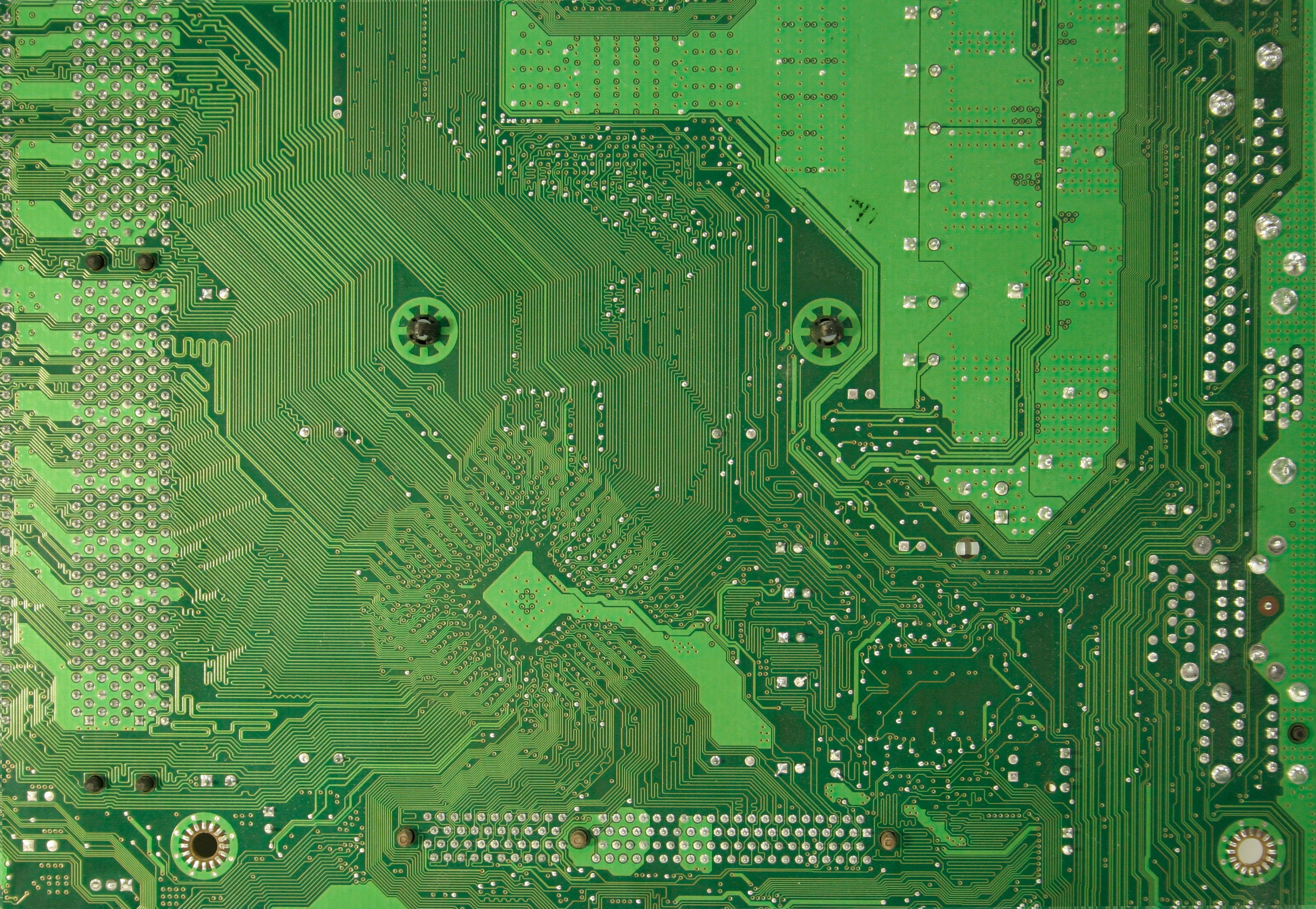 Computer Texture Green Motherboard Copper Circuit Free Stock Tech Photo