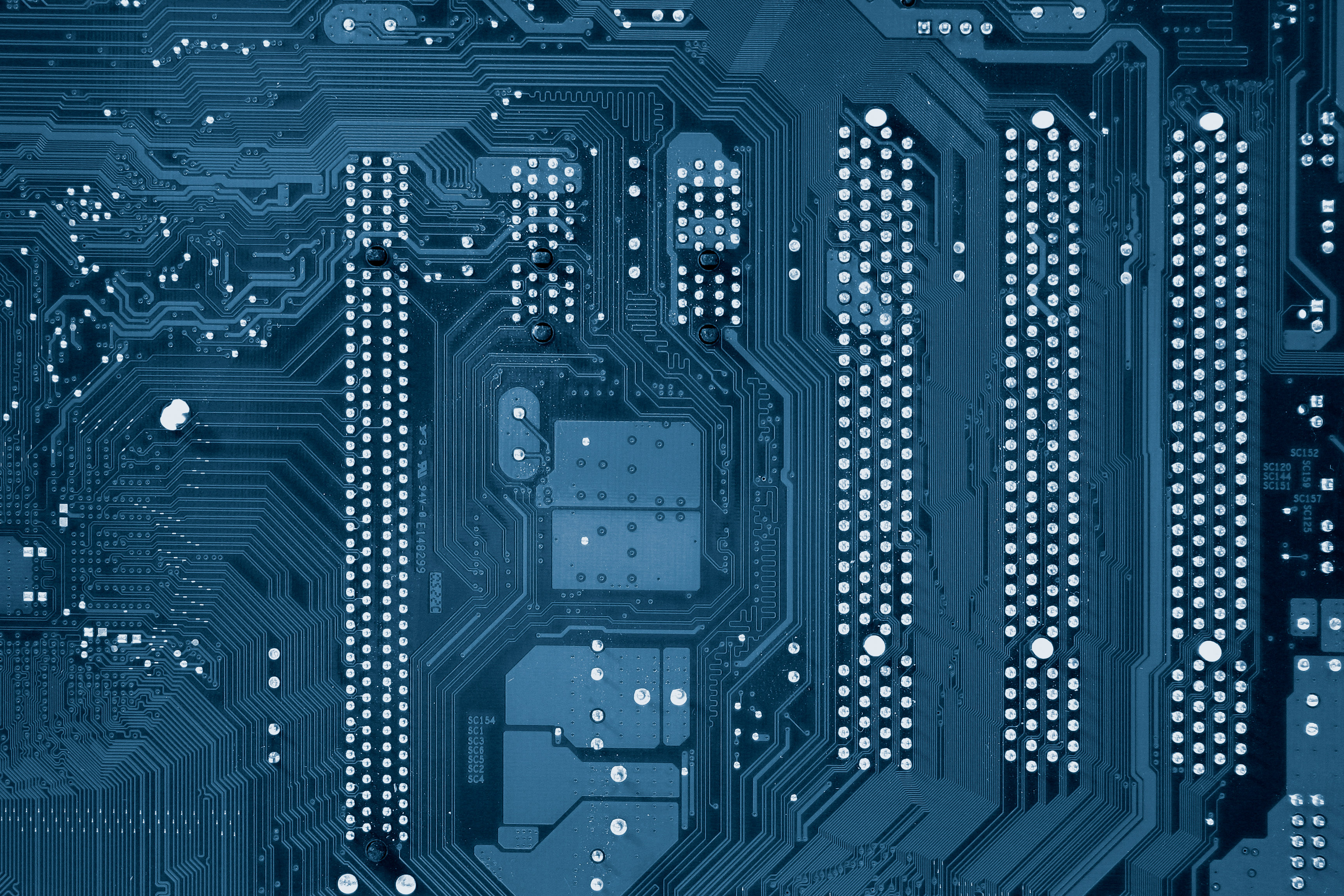 Tech Motherboard Texture Circut Blue Stock Photo