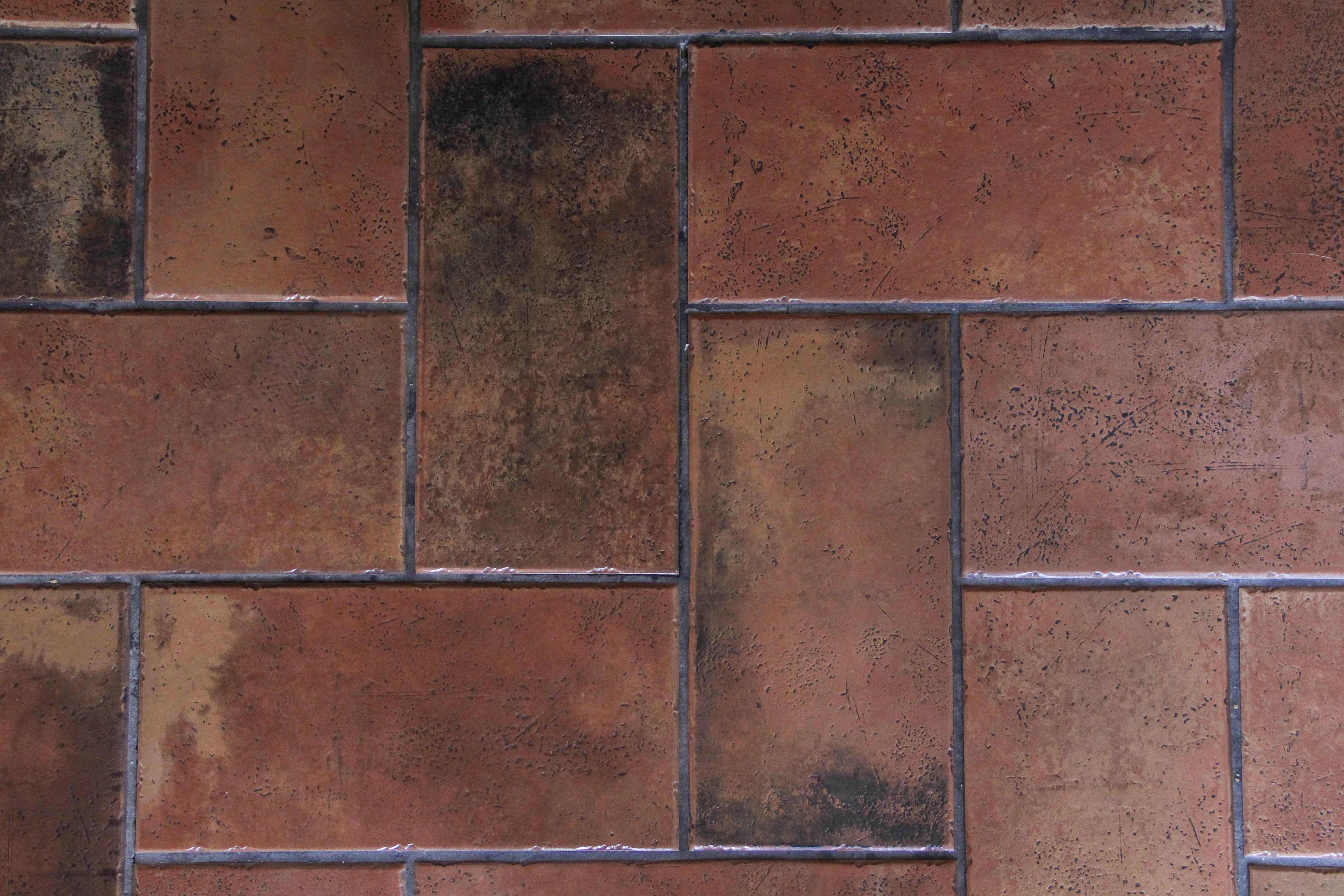 Brick Texture Close Up Red Black Stone Flooring Stock Photo