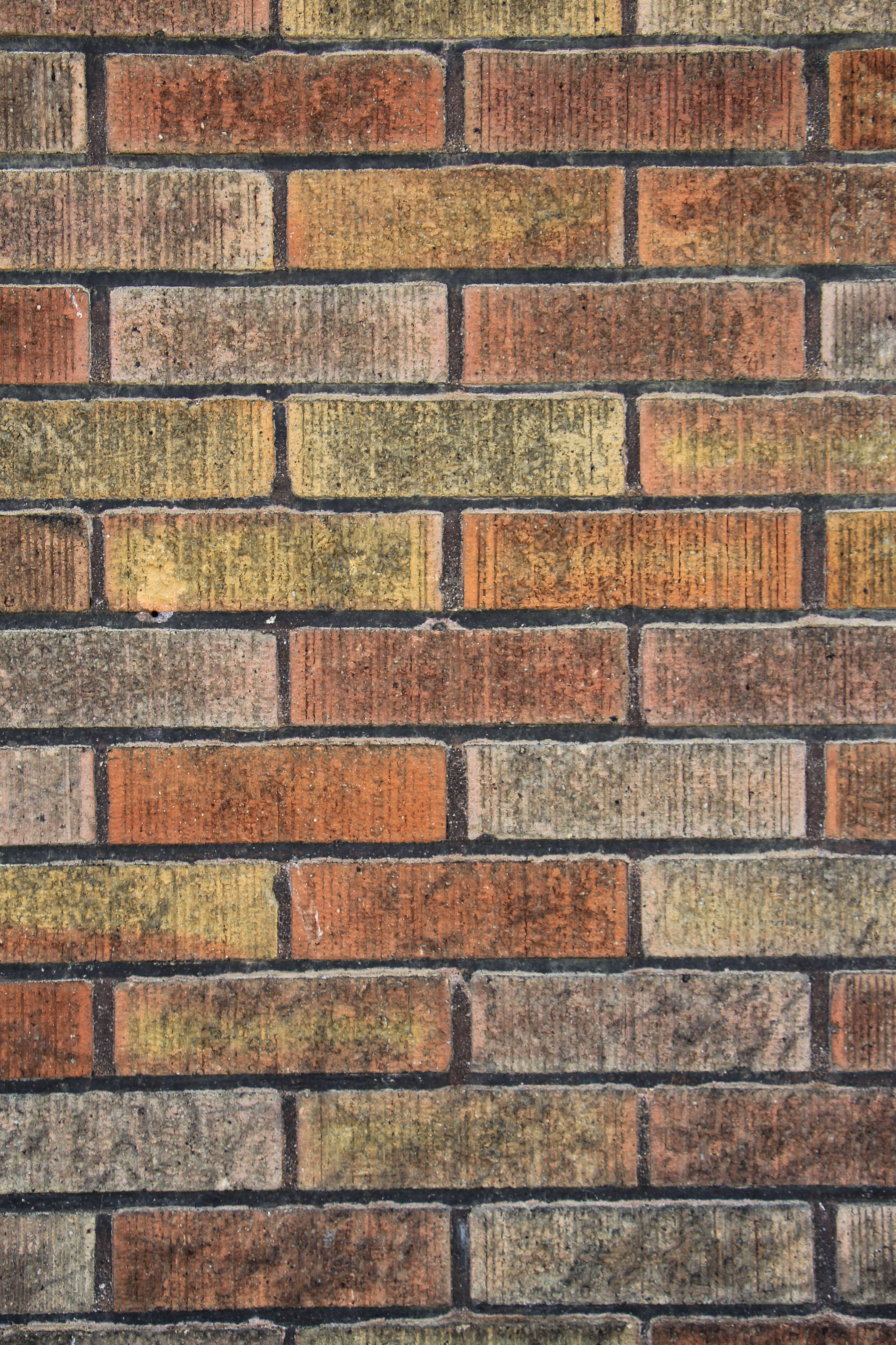 Brick Texture Dirty Colors Red Yellow Orange Stock Photo