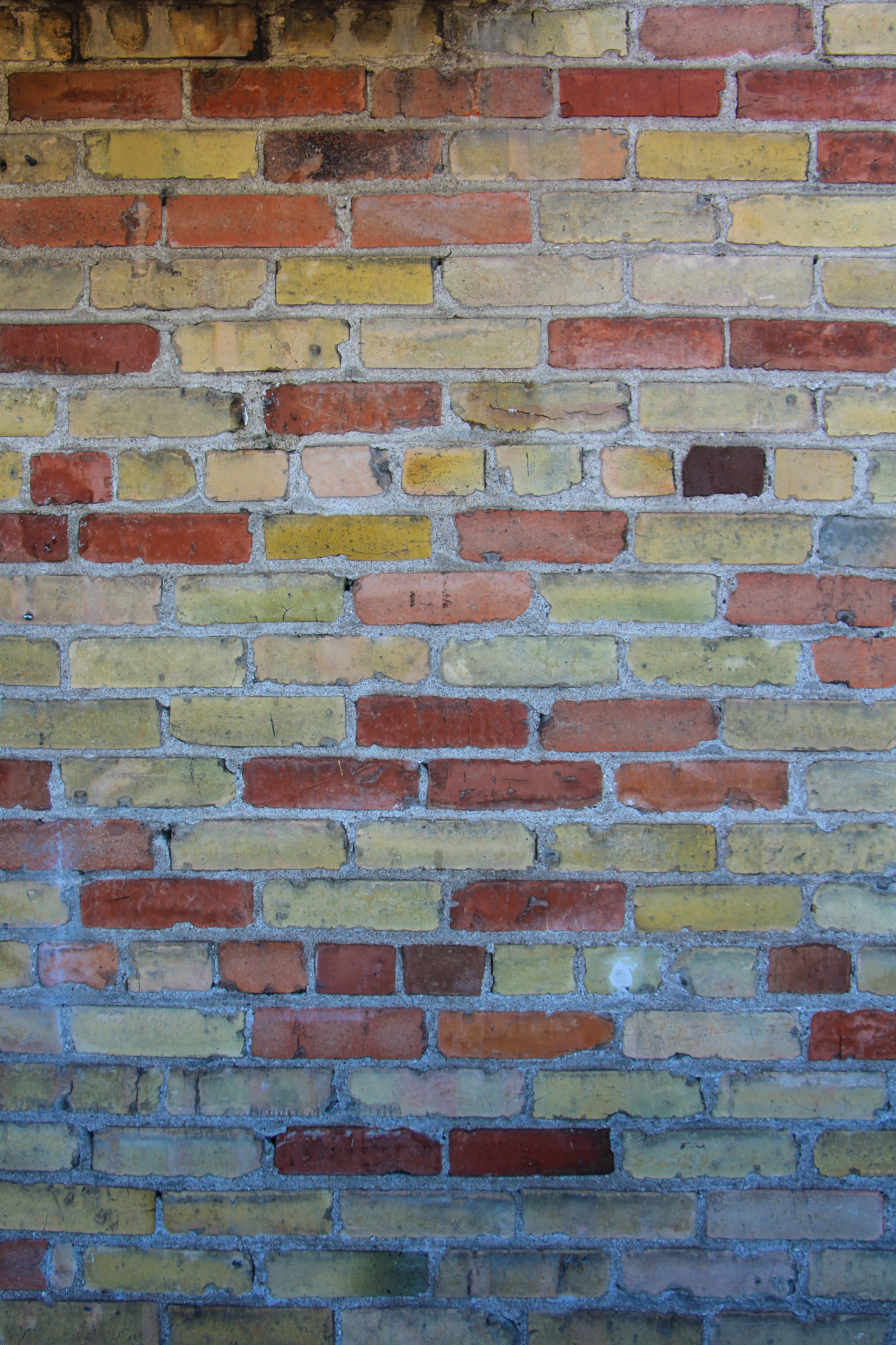 Brick Texture Multi Colored Red Yellow Stock Photo Wall