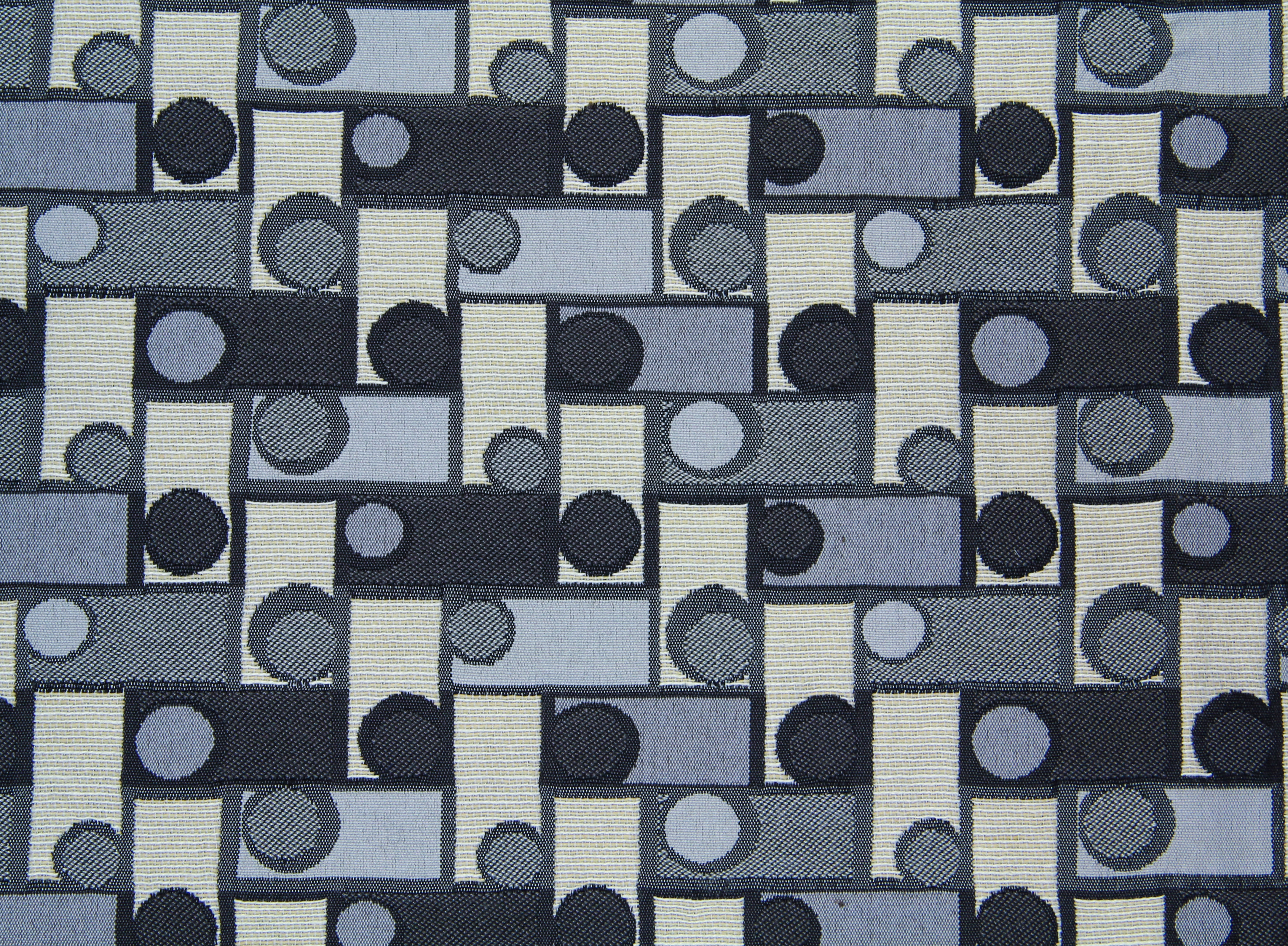 Fabric Texture Circle Square Pattern Design Bue Grey Abstract Art