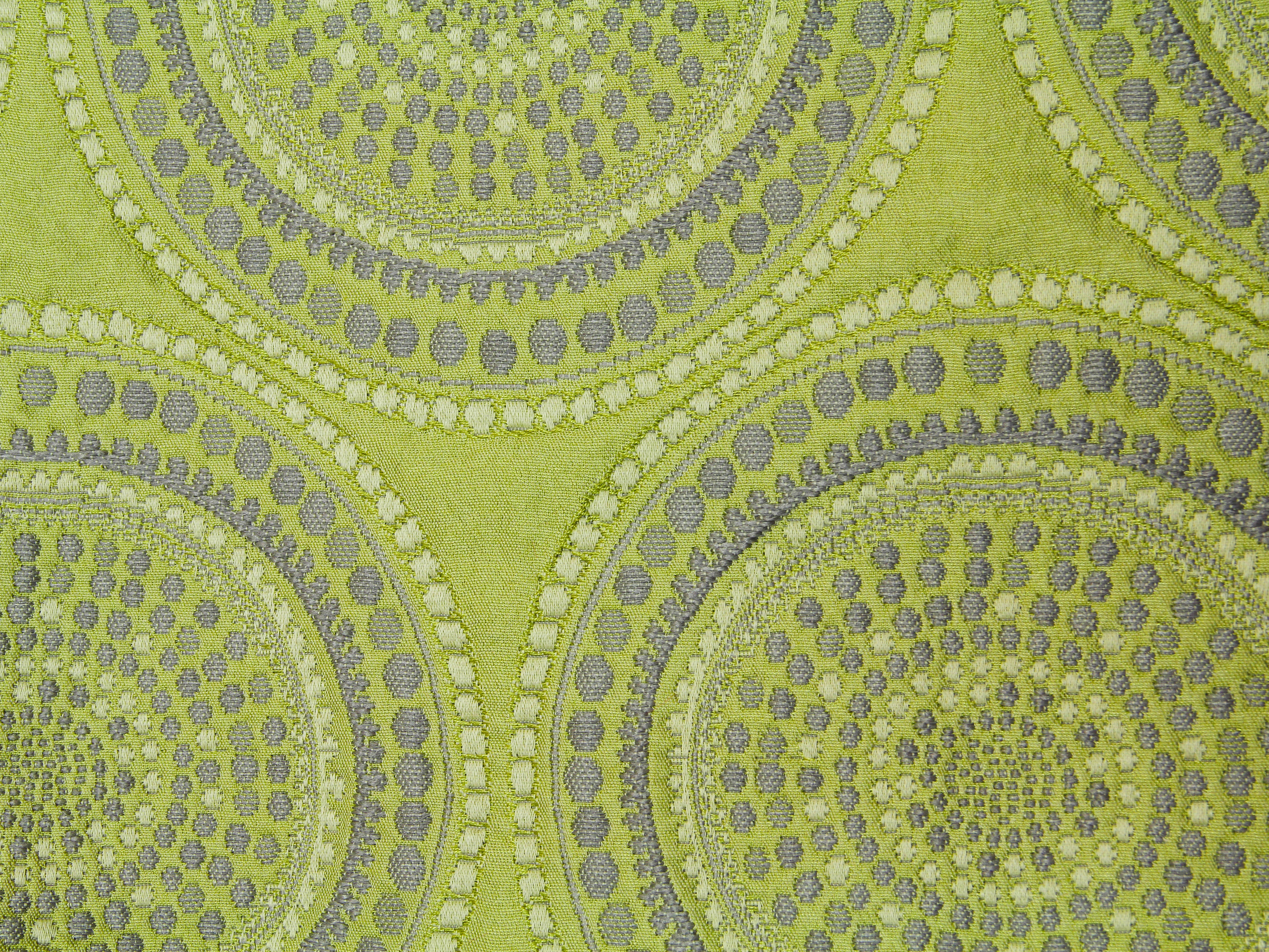 Fabric Texture Green Circle Grey Vintage Pattern Cloth