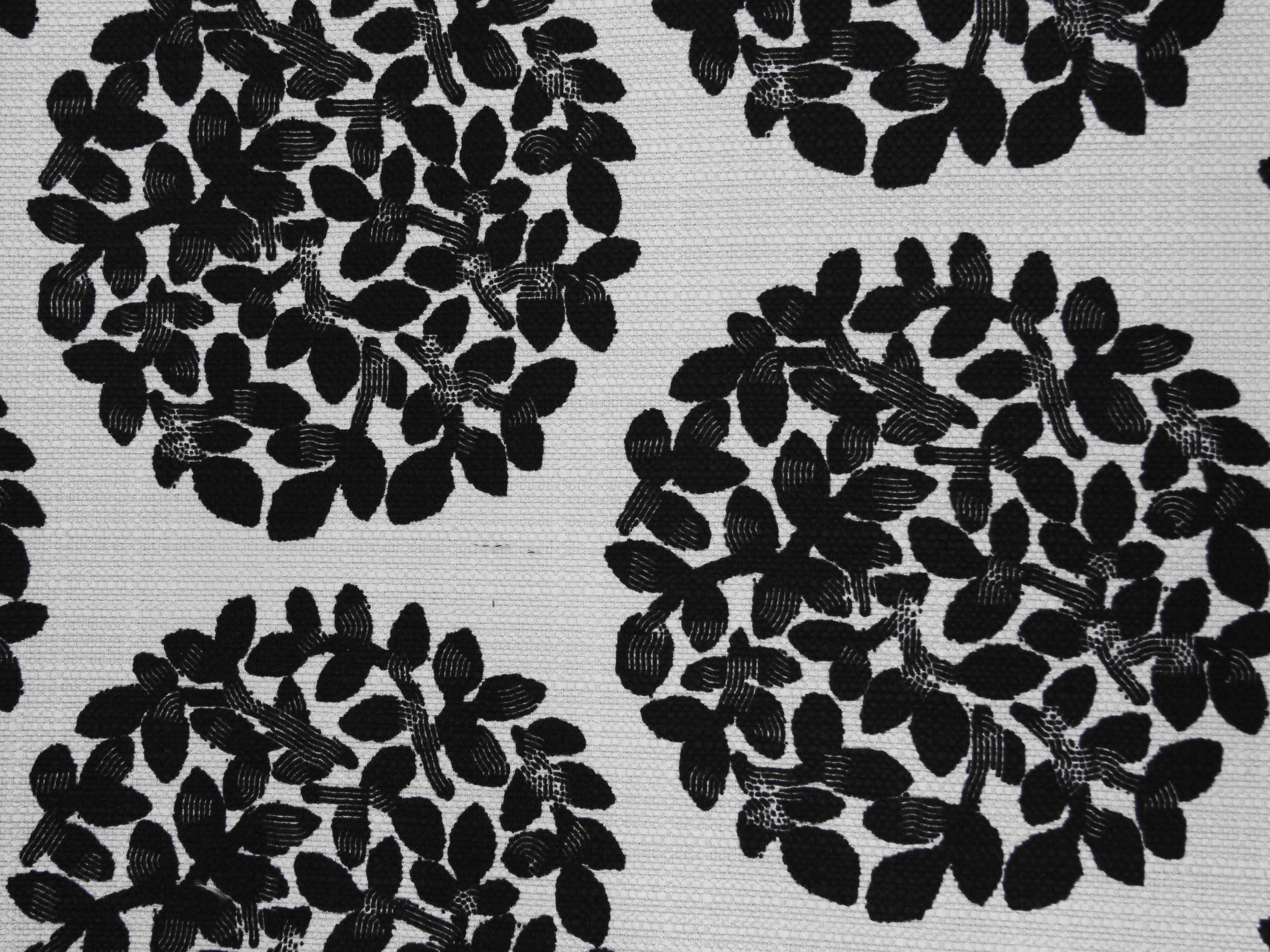 Fabric Texture Leafy Ball Pattern Black White Cloth Abstract