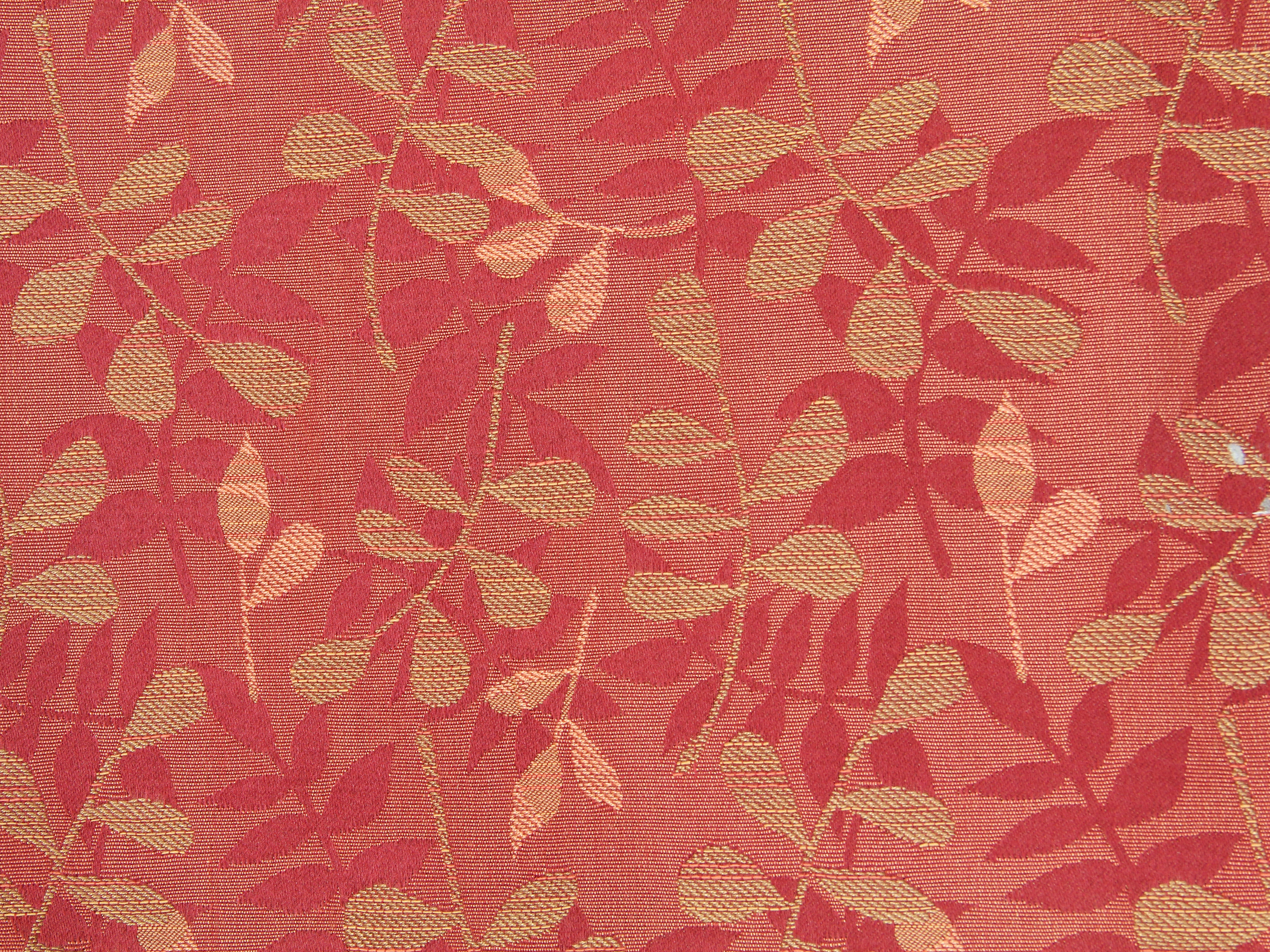 Fabric Texture Red Leaf Pattern Floral Print Desktop Background Design