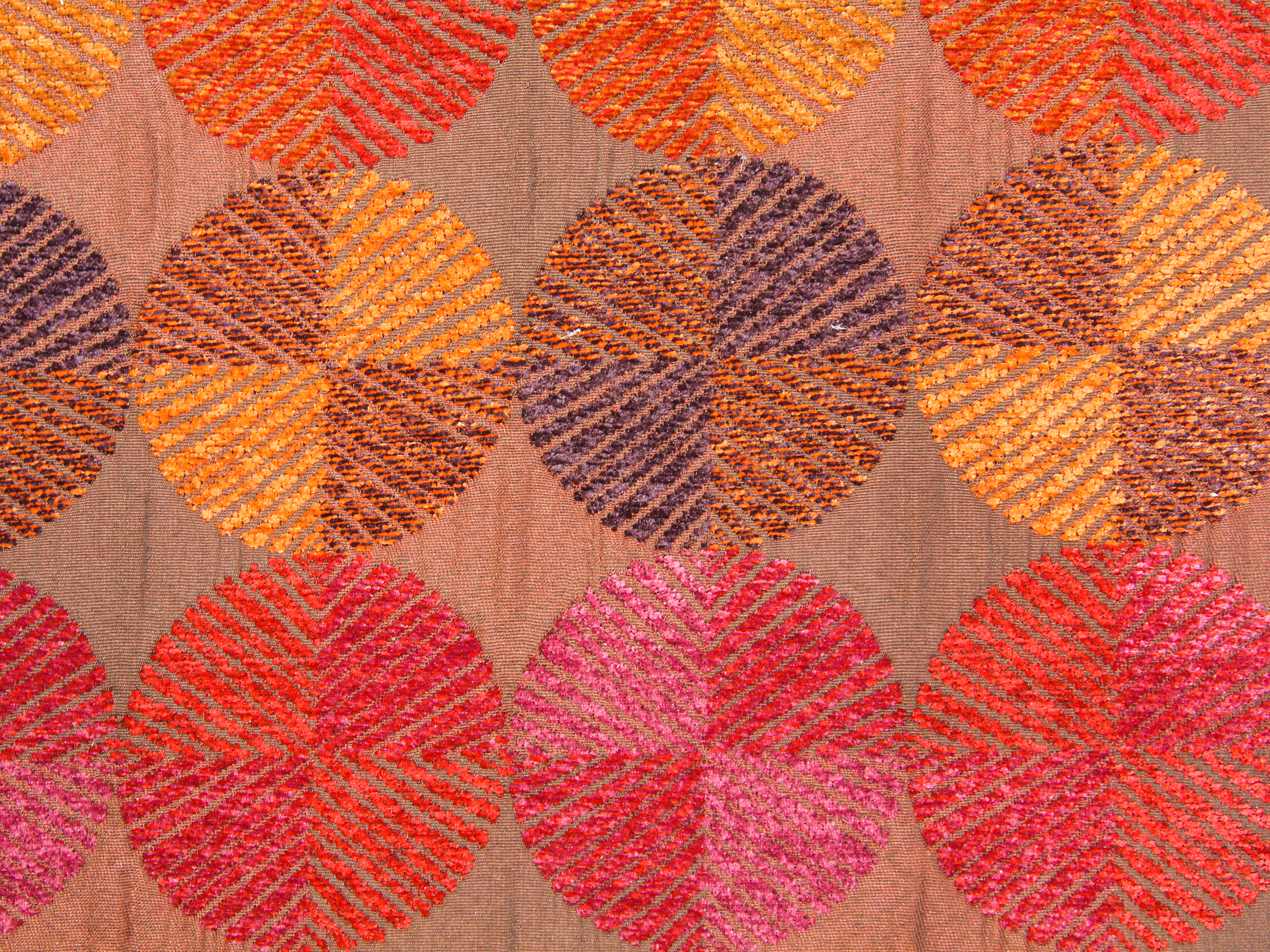 Fabric Texture Retro Red Circle Pattern Cloth Wallpaper