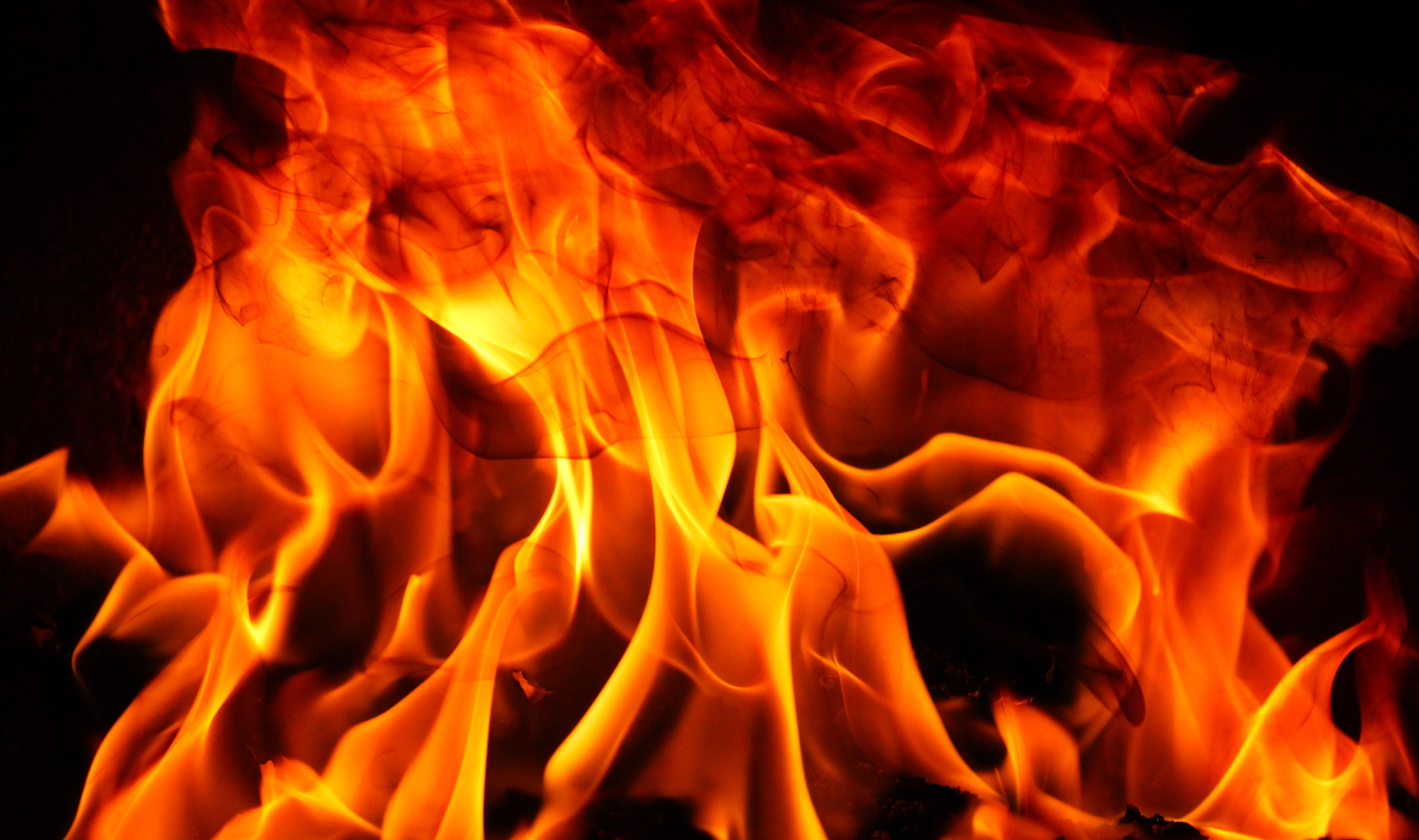 Fire Texture Blazing Hot Flames Burning Bright Orange Wallpaper