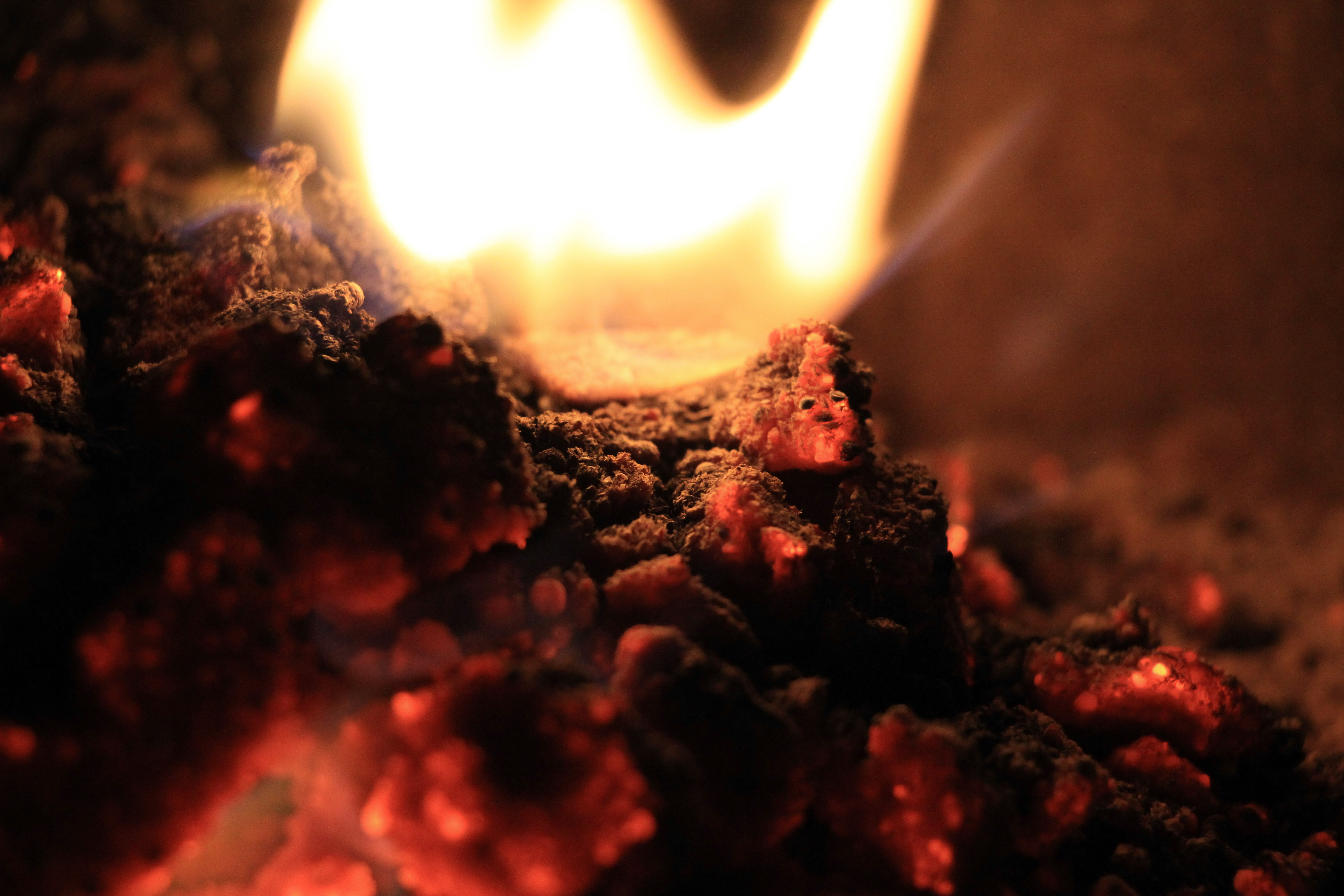 Fire Texture Burning Hot Heater Furnace Coals Stock Photo