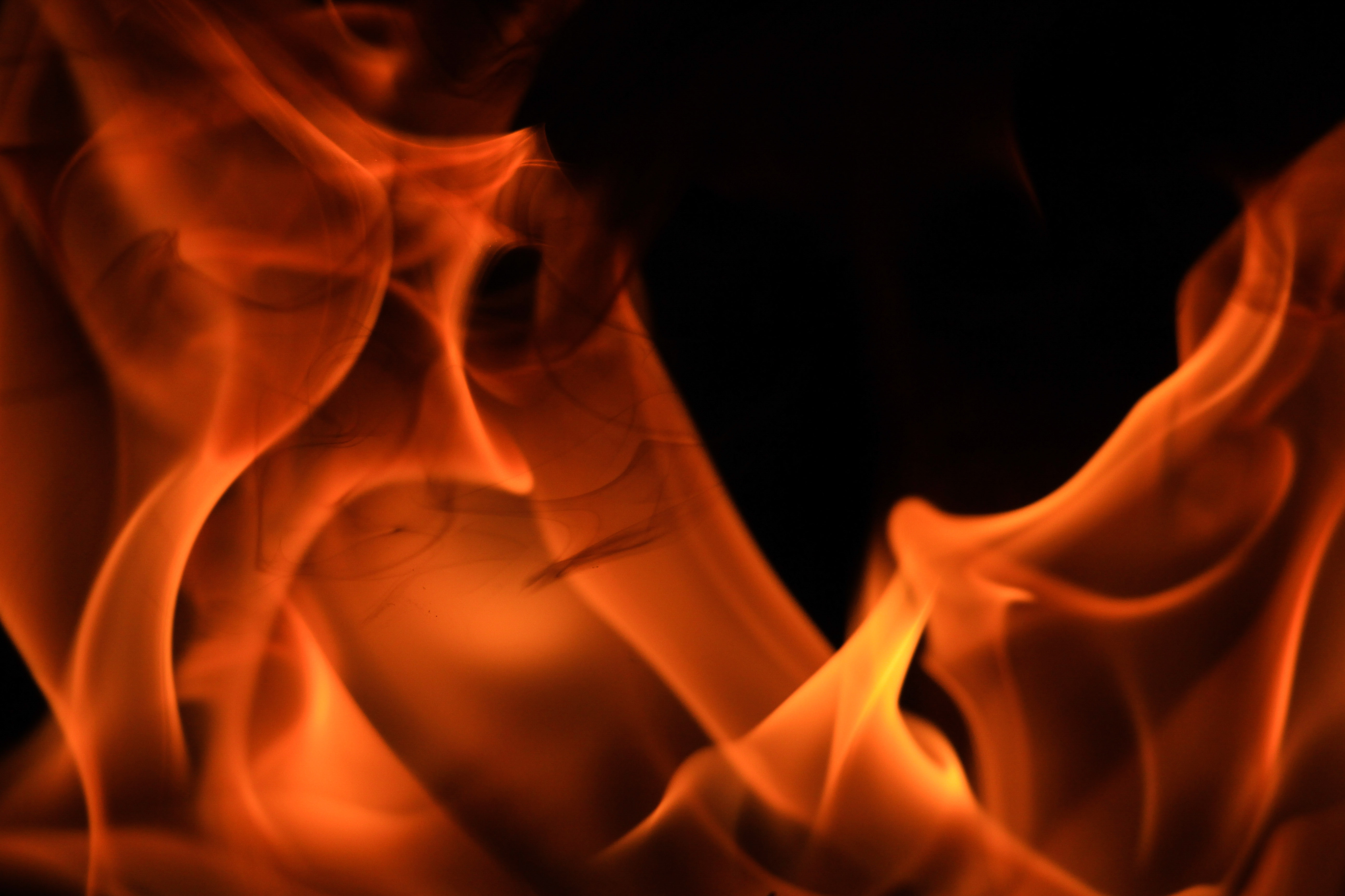 Fire Texture Flame Dance Dark Smoke Orange Burn Photo