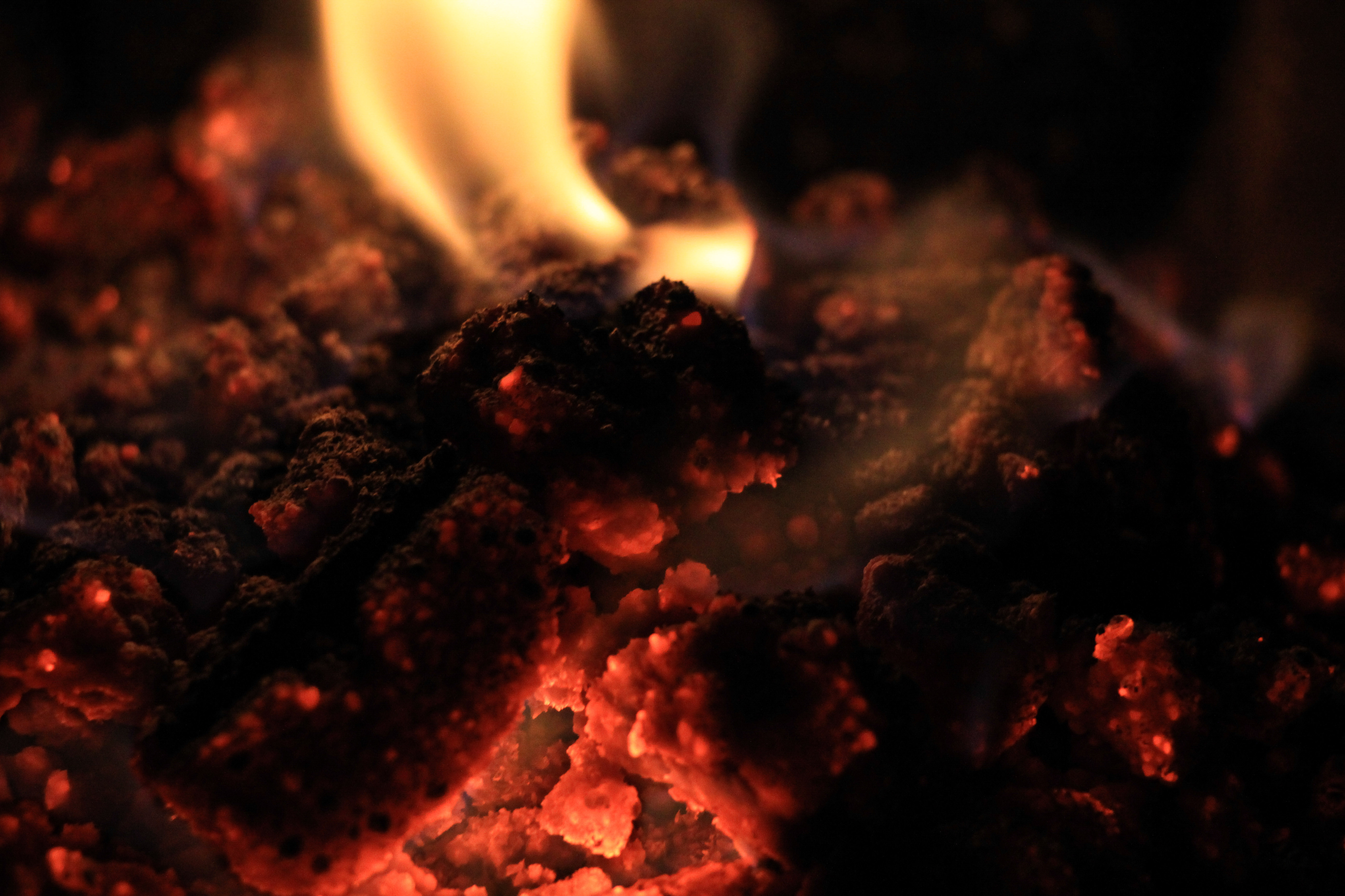 Fire Texture Red Hot Burning Coals Orange Dark Wallpaper