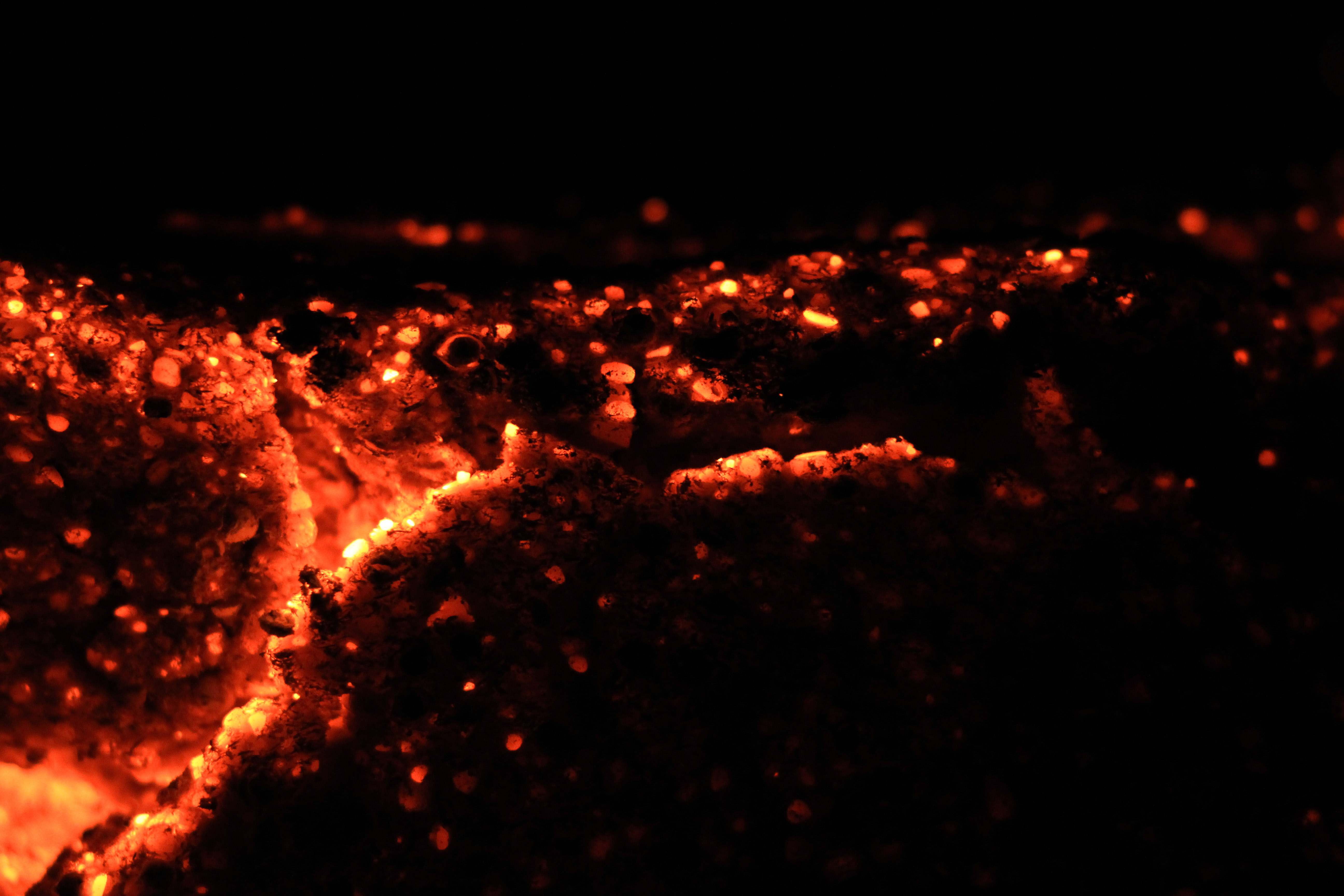 Fire Texture Red Hot Coals Dark Orange Glow Stock Photo