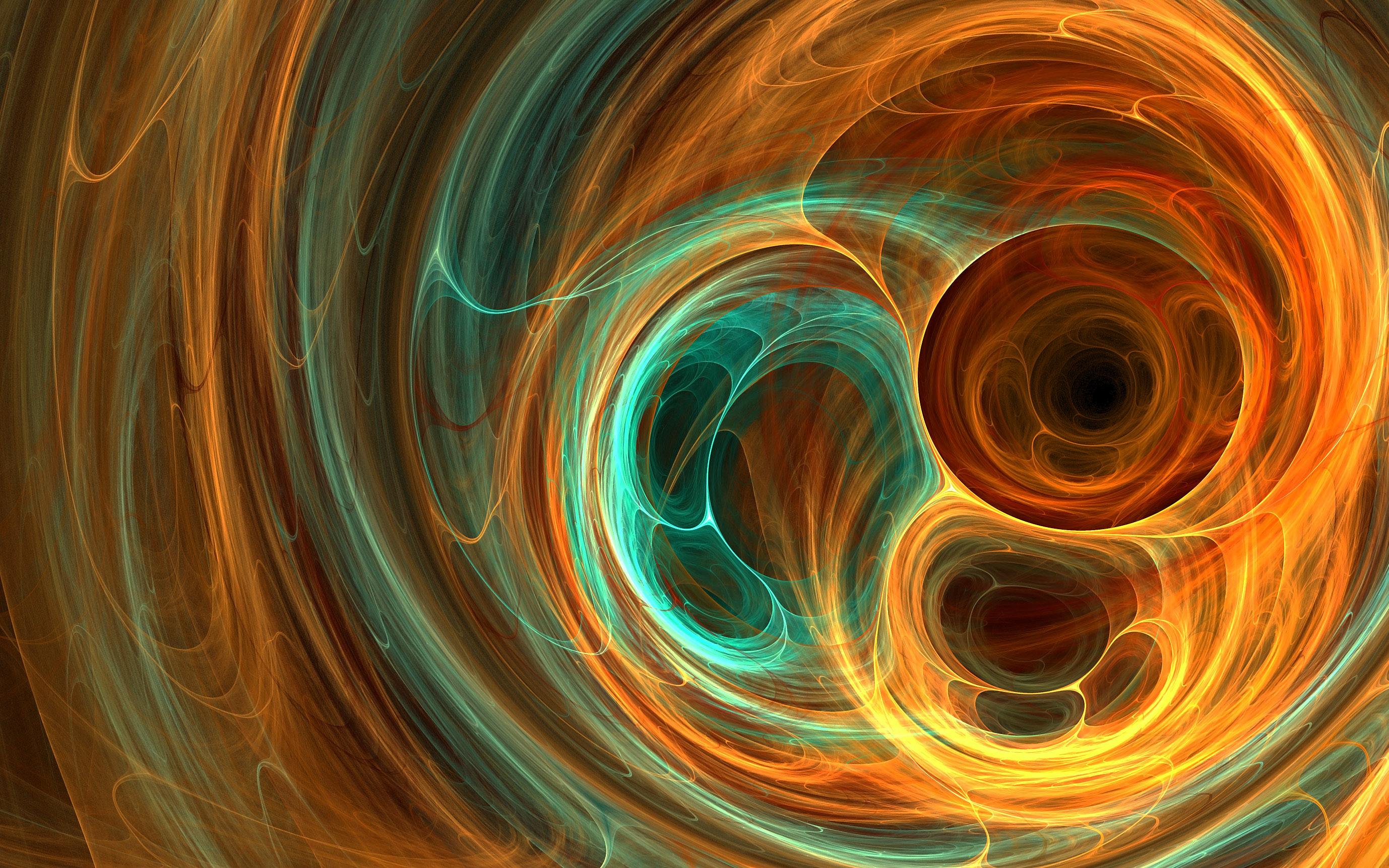 Fractal Texture Blob Light Orange Spiral Swirl Abstract Light Ball Wallpaper