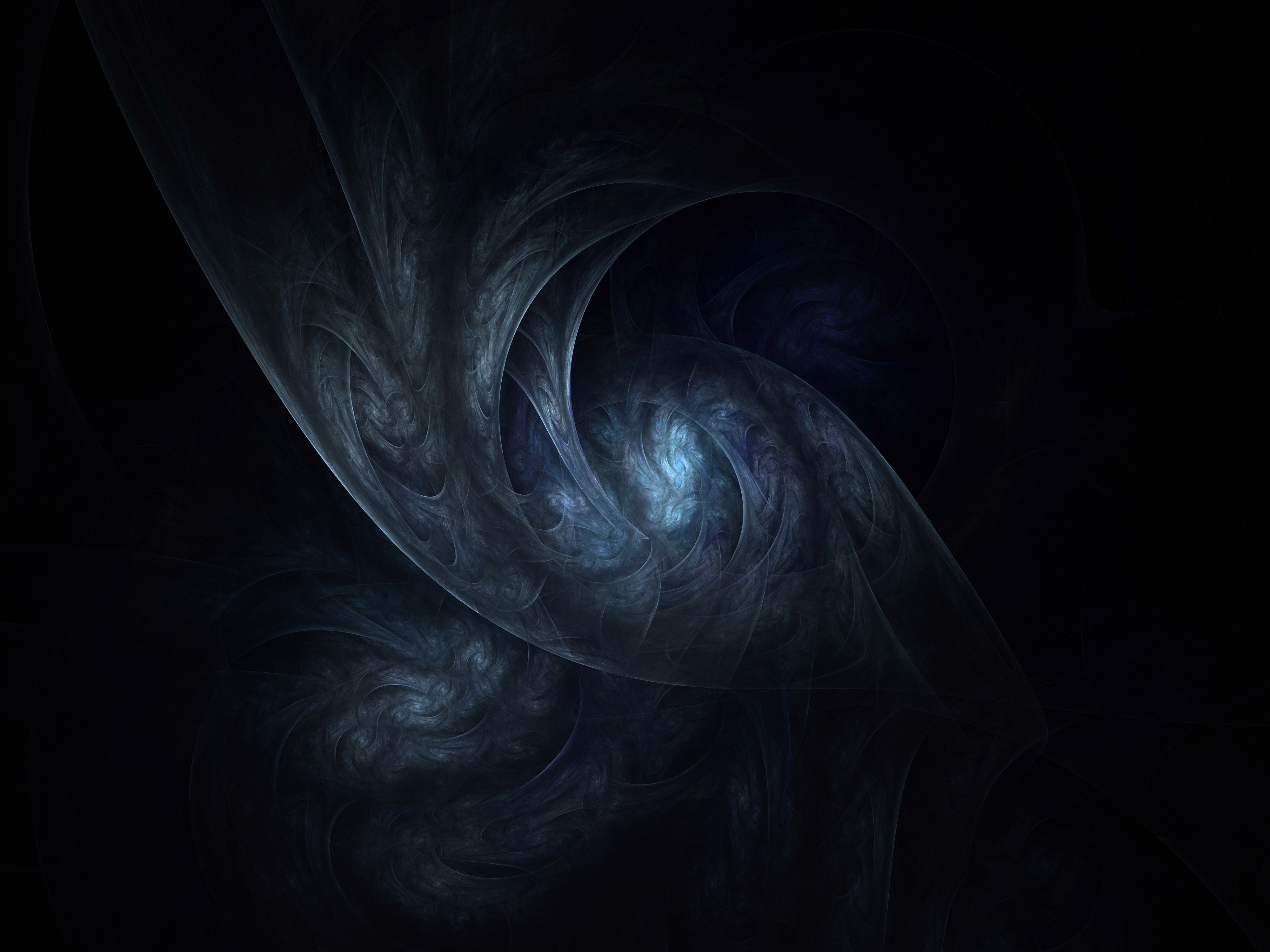 Fractal Texture Dark Web Abstract Nether World Abyss Blue Grey Light Wallpaper