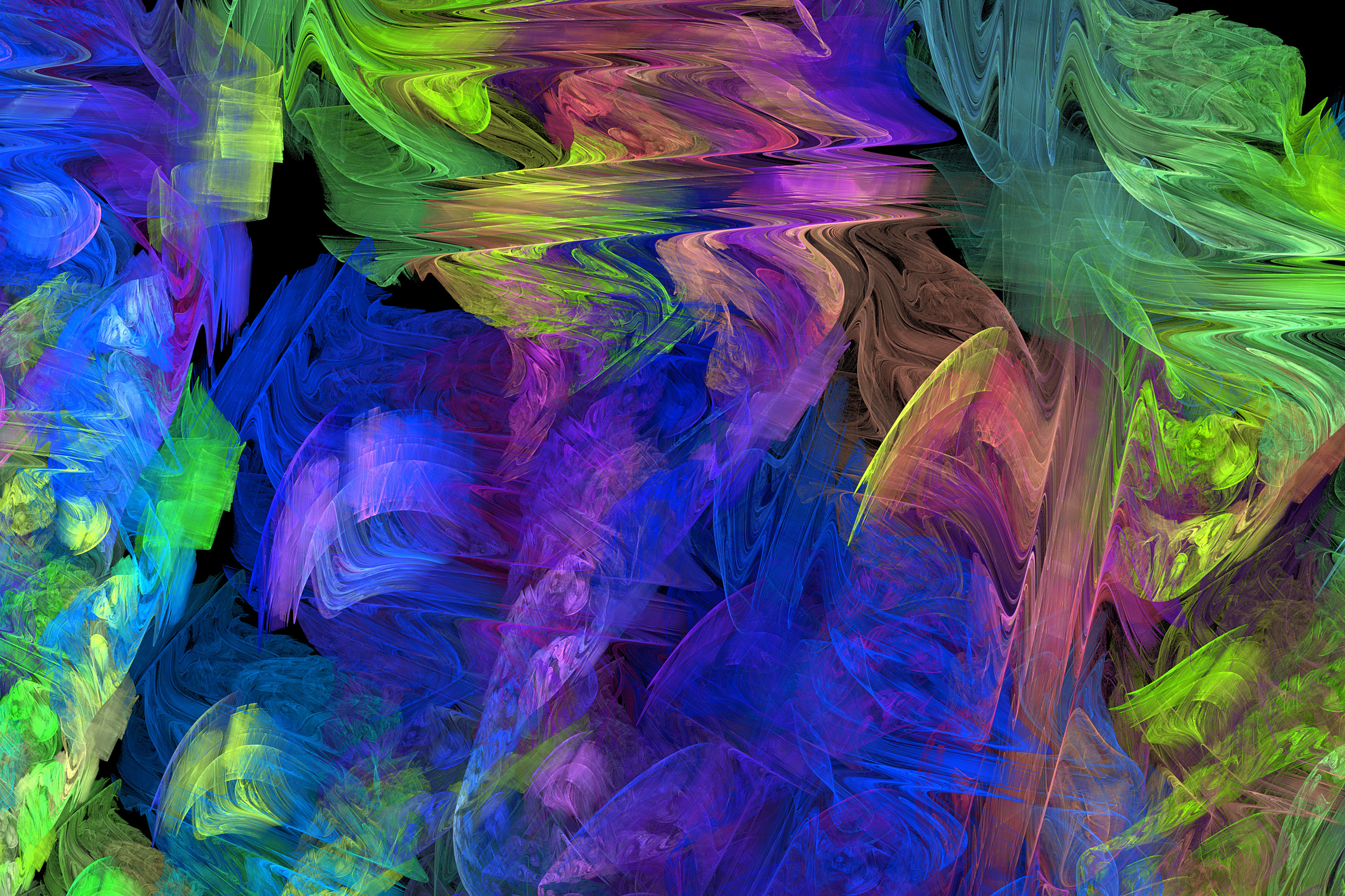 Fractal Texture Digital Pastel Color Abstract Brush Stroke Stock Image