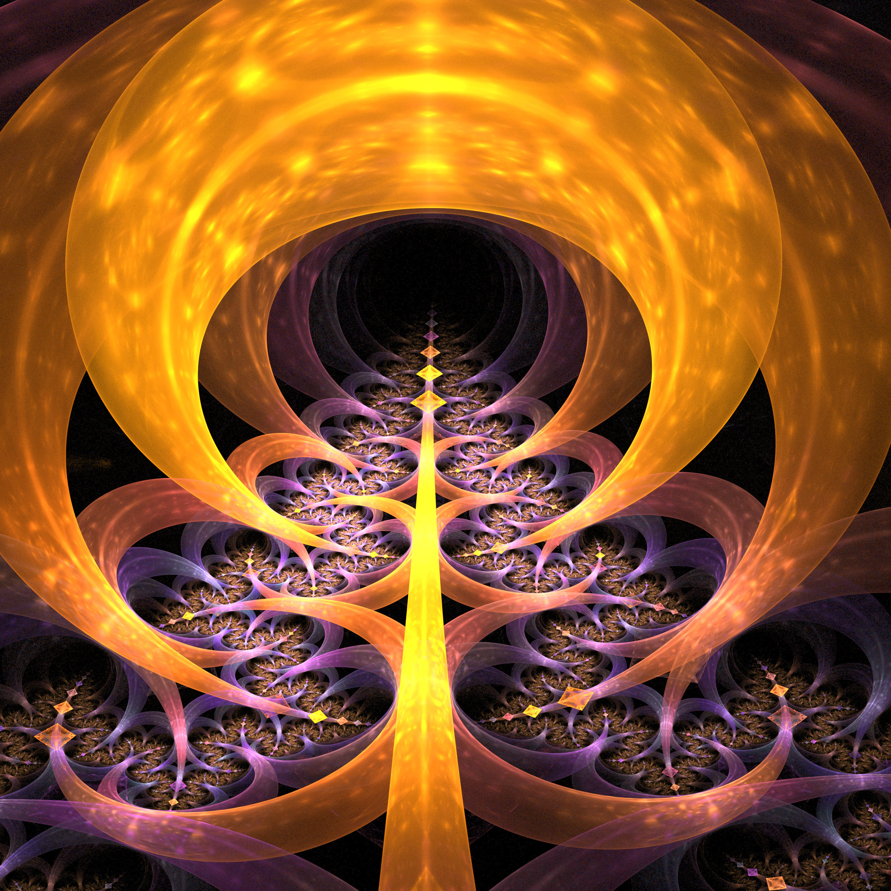 Fractal Texture Follow The Yellow Trip Road 3d Abstract Stock Wallpaper