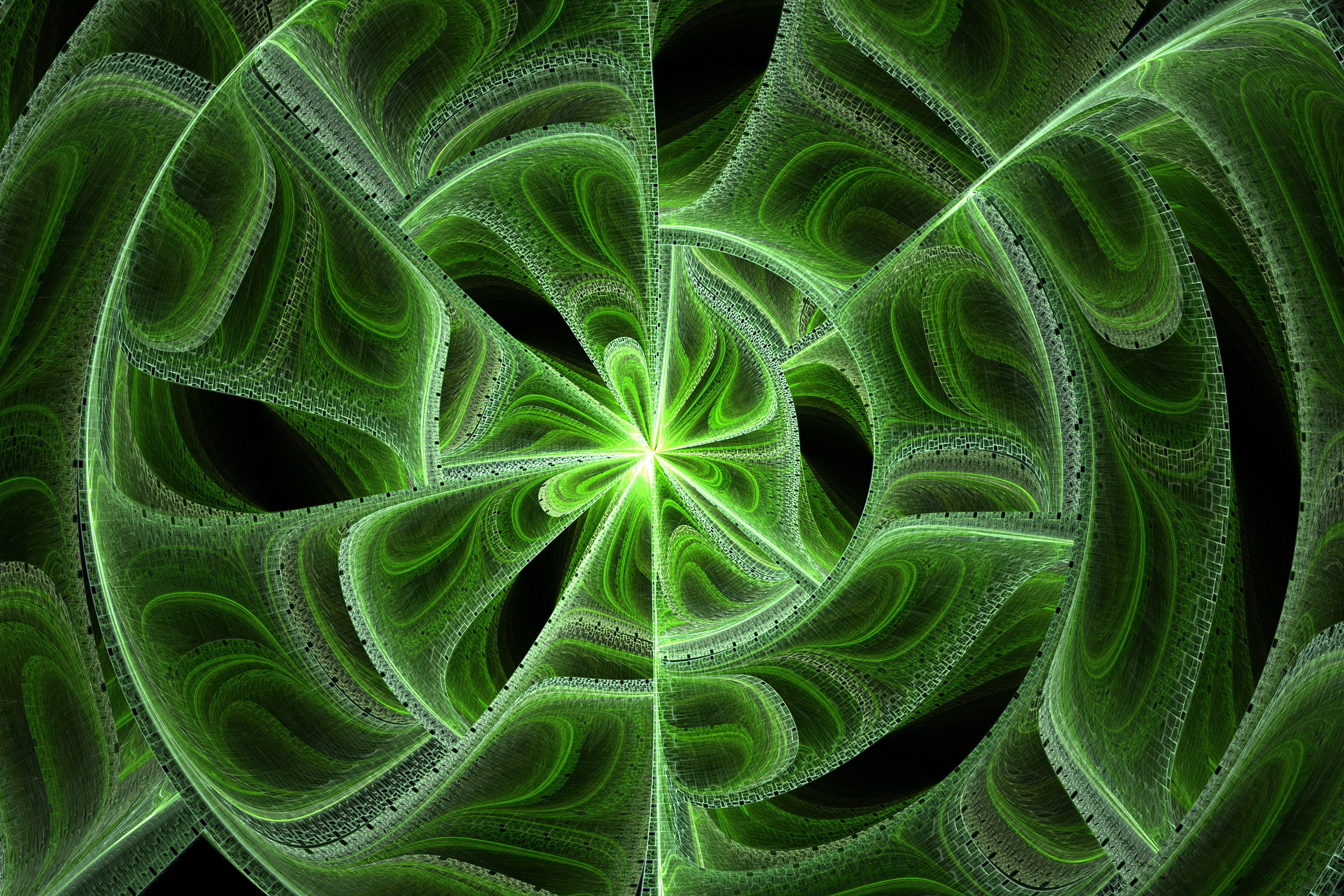 Fractal Texture Green Leaf Spin Detail Abstract Wallpaper Busy Life Stock