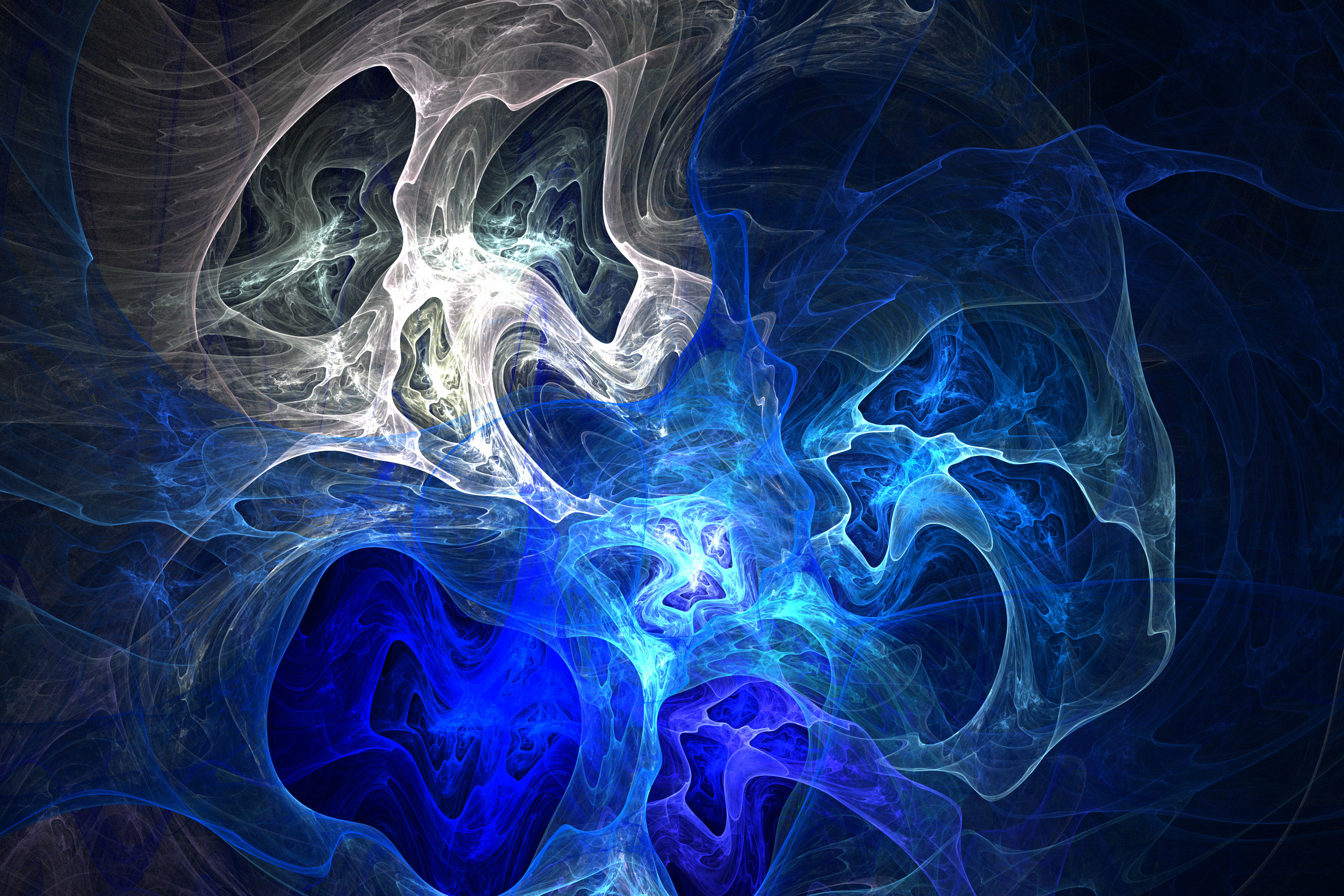 Ghost Fractal Texture Skull Ghostly White Blue Light Abstract Stock Wallpaper