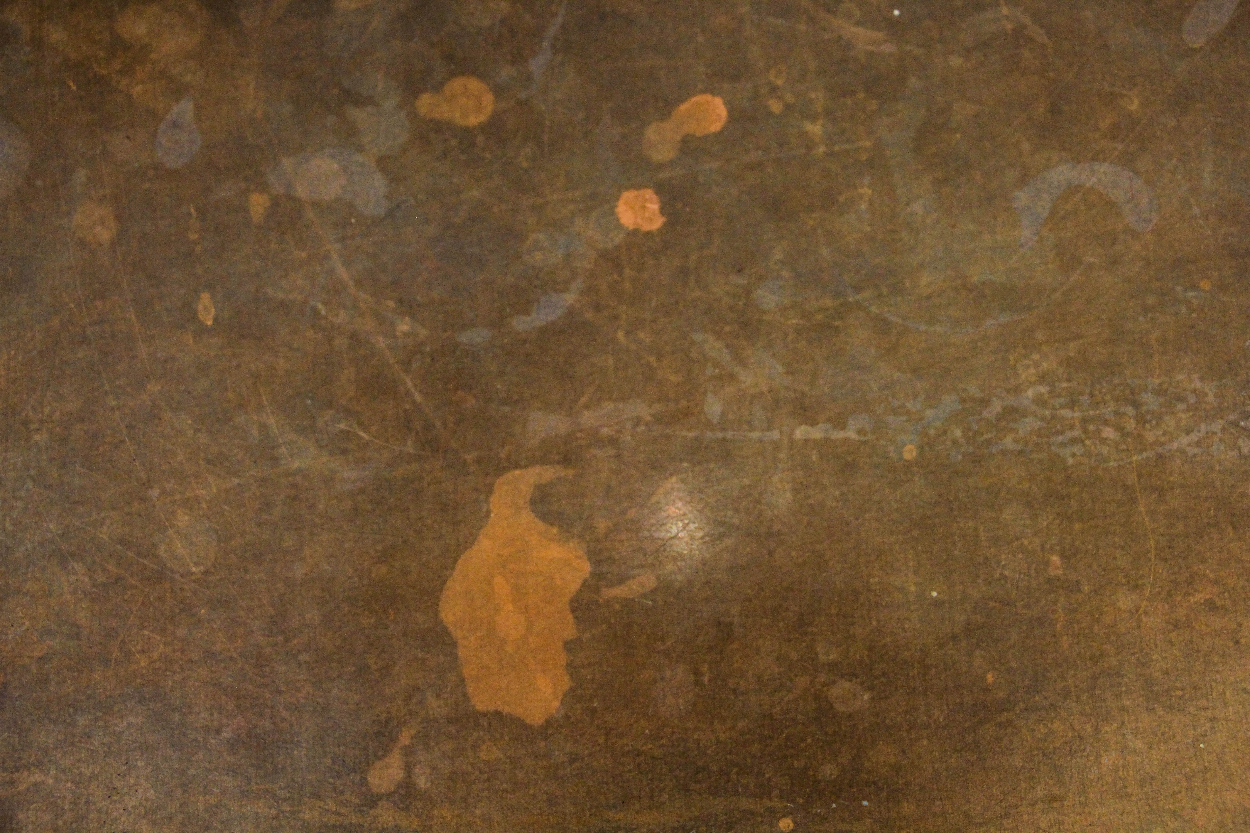 Grunge Texture Spotted Orange Stained Concrete Floor Wallpaper