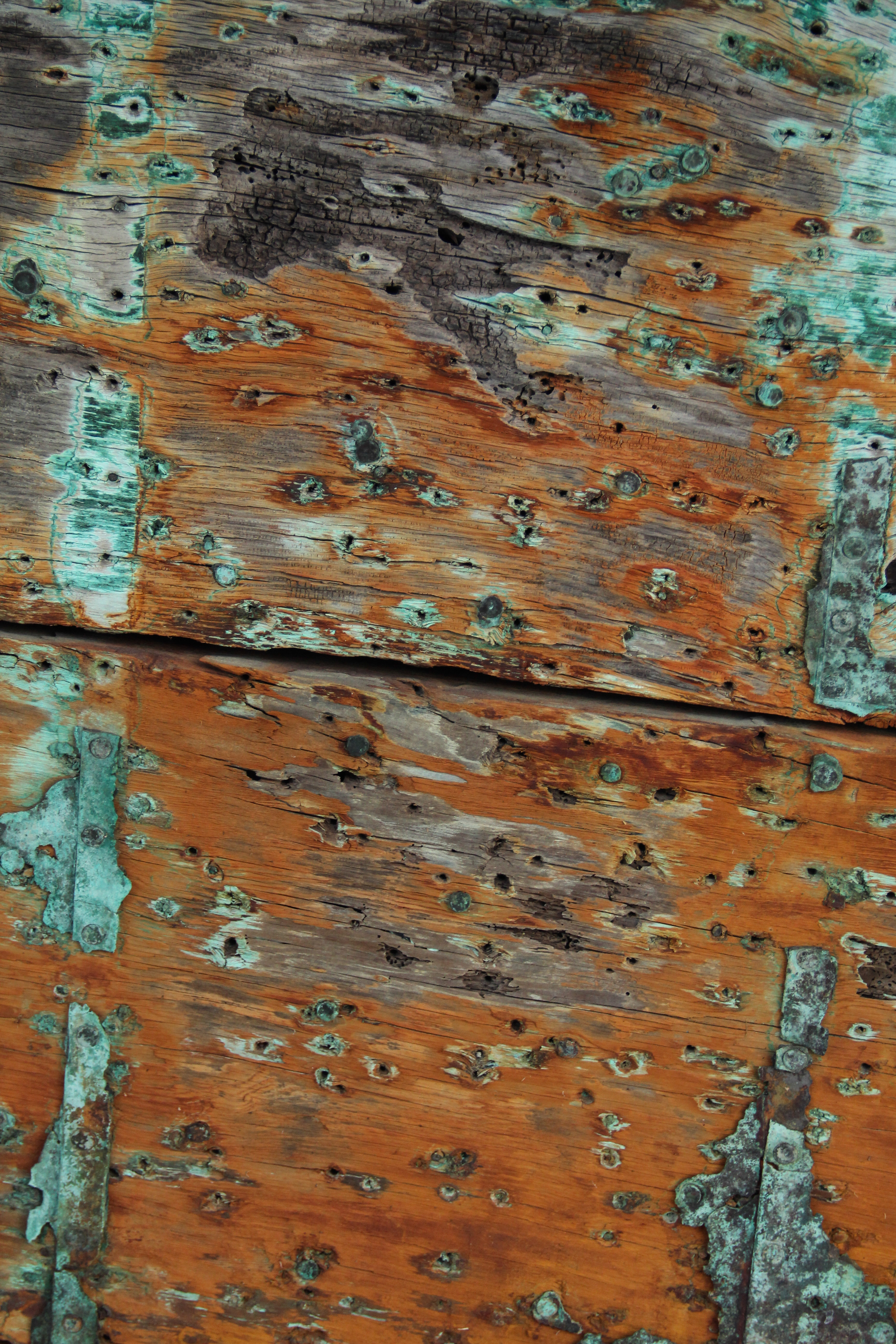 Grunge Texture Wood Rough Copper Oxidized Oldboat Chipped