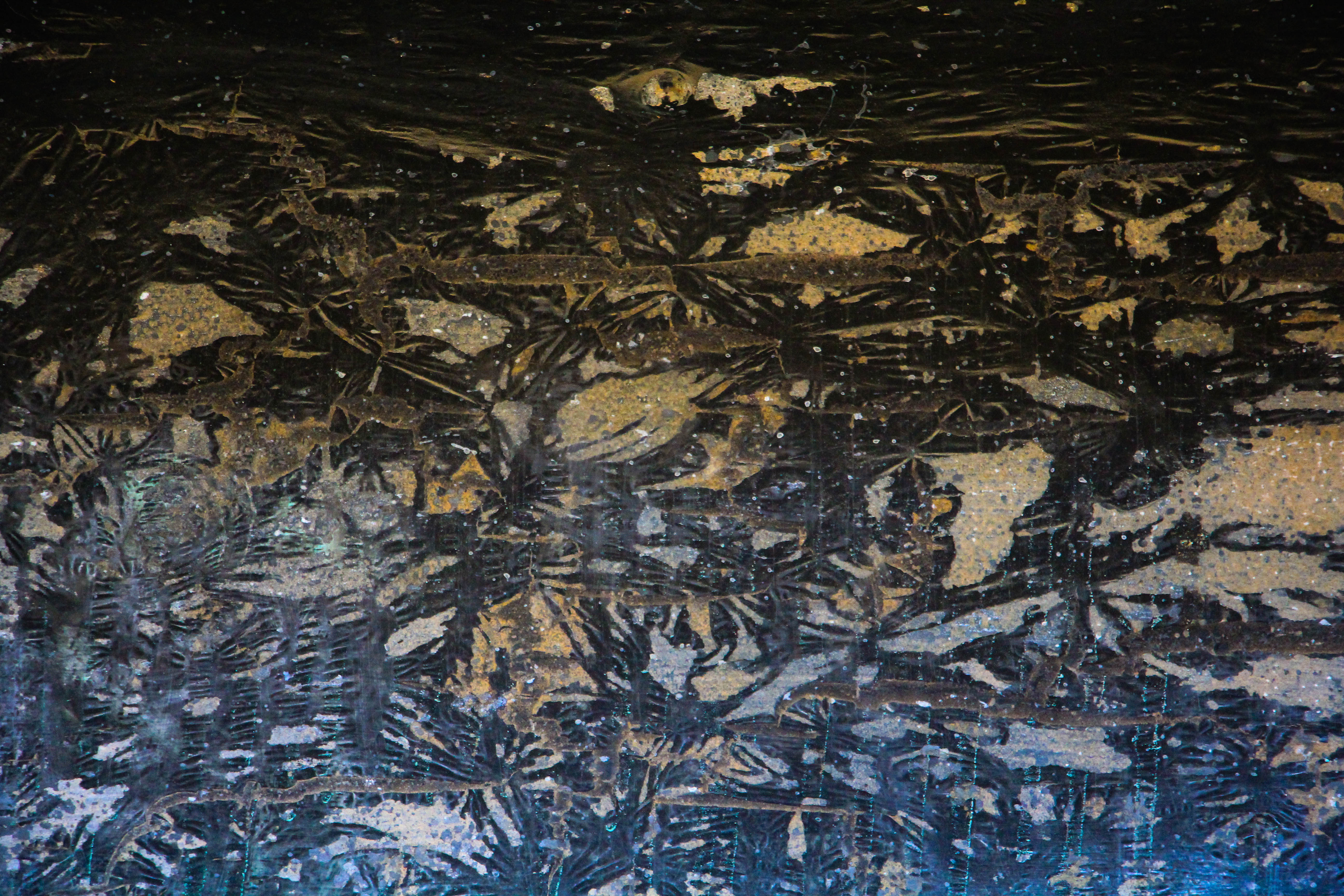 Grunge Texture Yellow Blue Rippled Cracked Paint Stock Photo Wallpaper