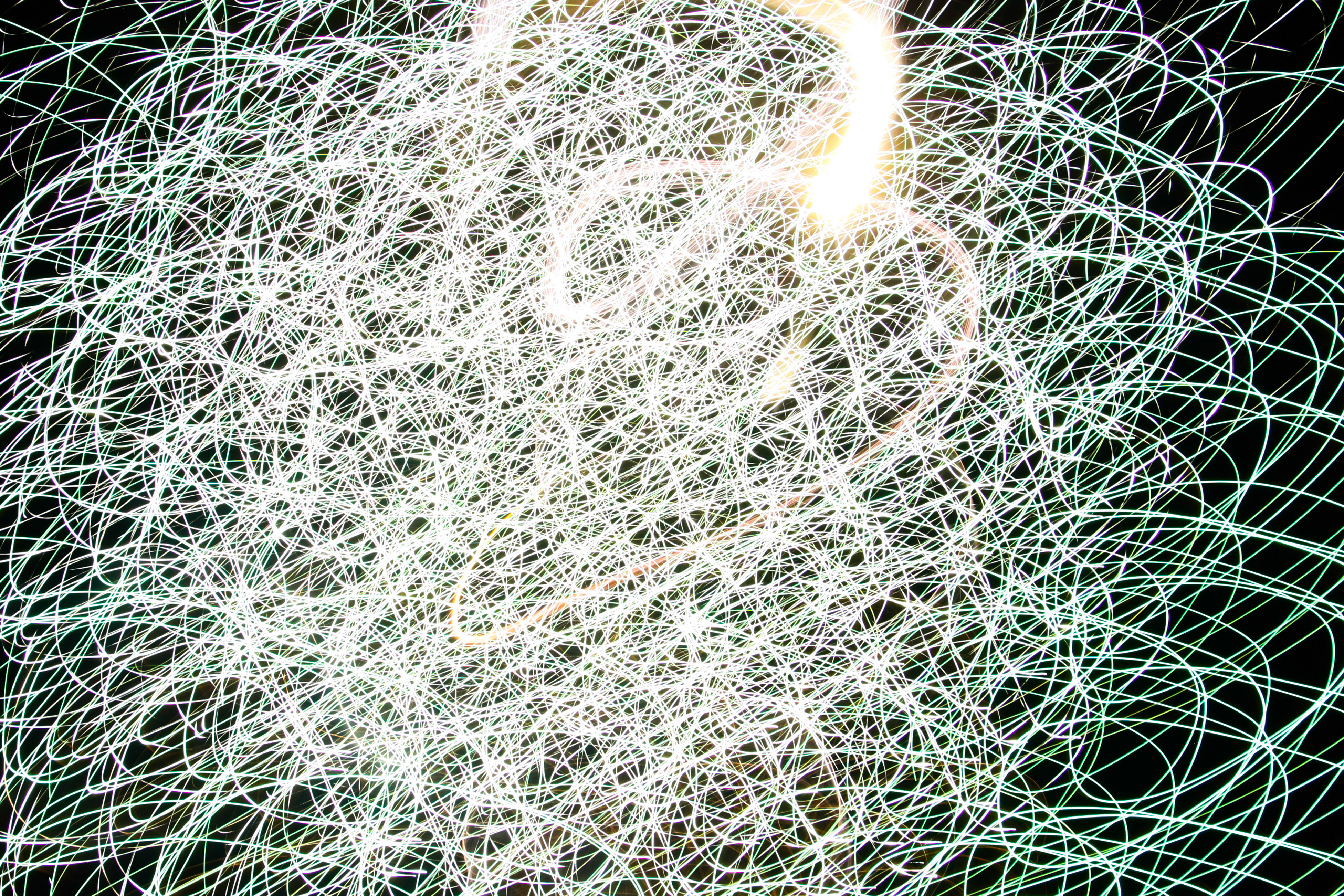 Light Texture Chaos Swirling Glow White Firework Straking Photo