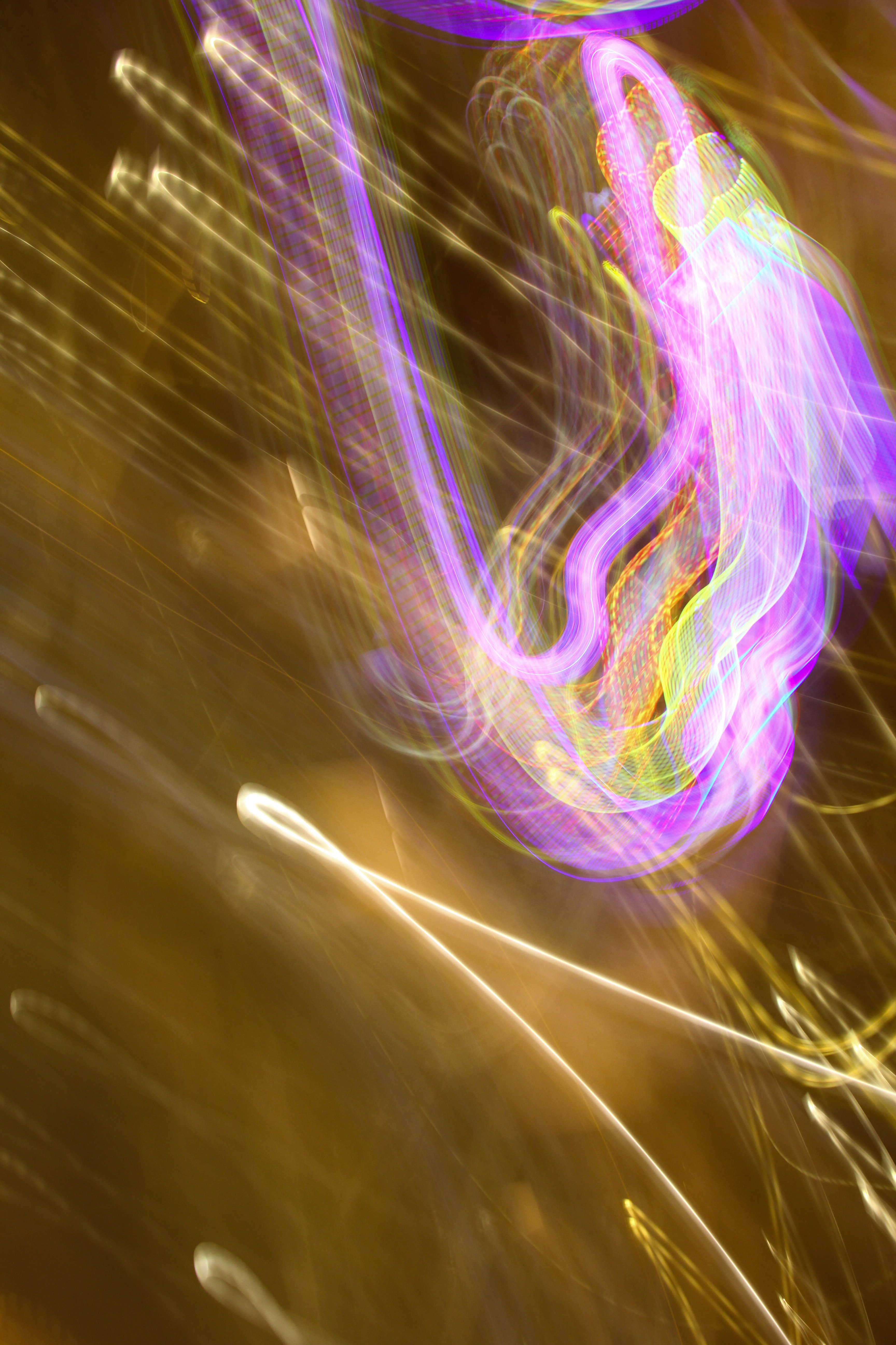 Light Texture Long Exposure Purple Yellow Streaking Laser Shake