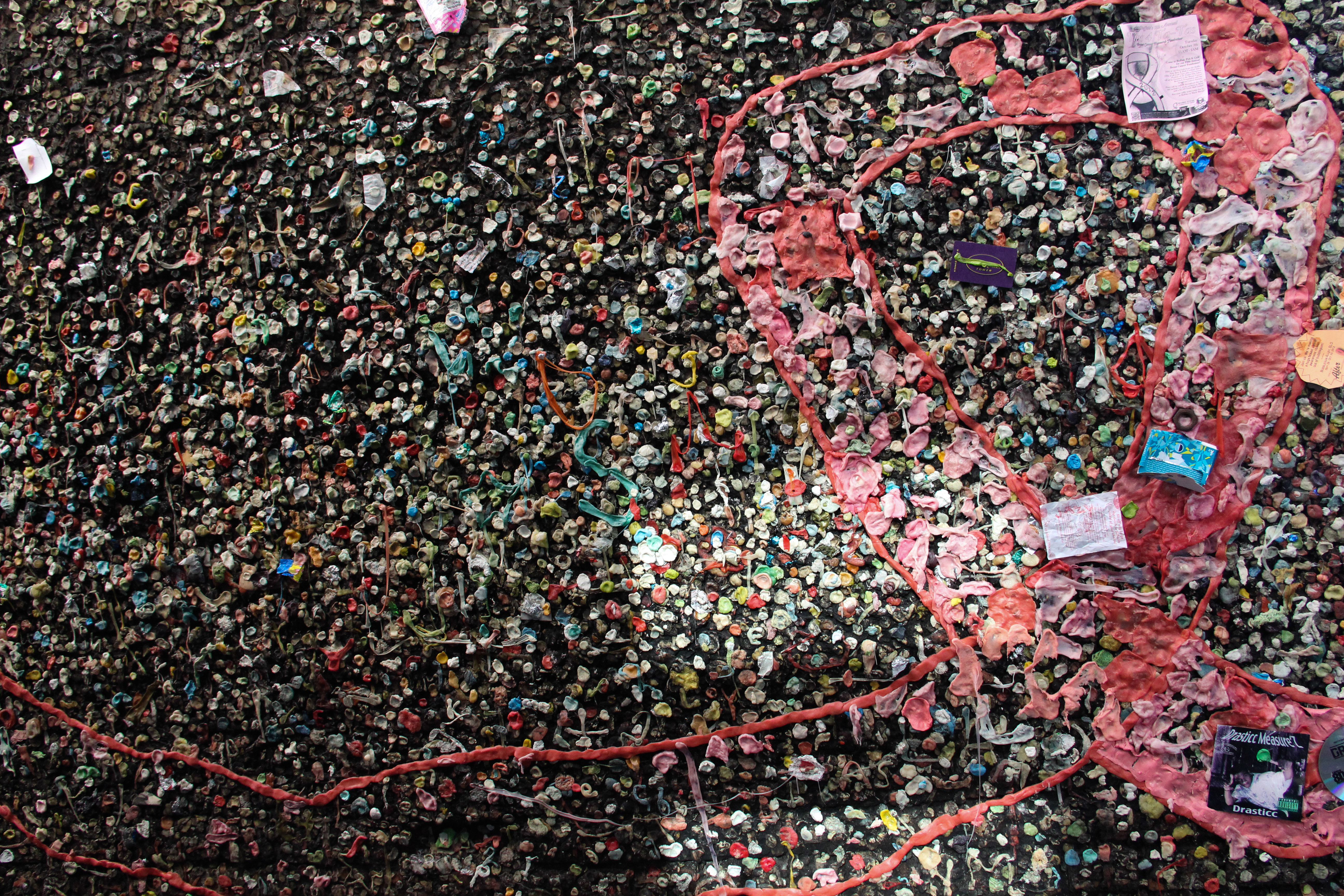 San Luis Obispo Gum Wall Texture Gross Grunge Ribbon Breast Cancer Disease Wallpaper