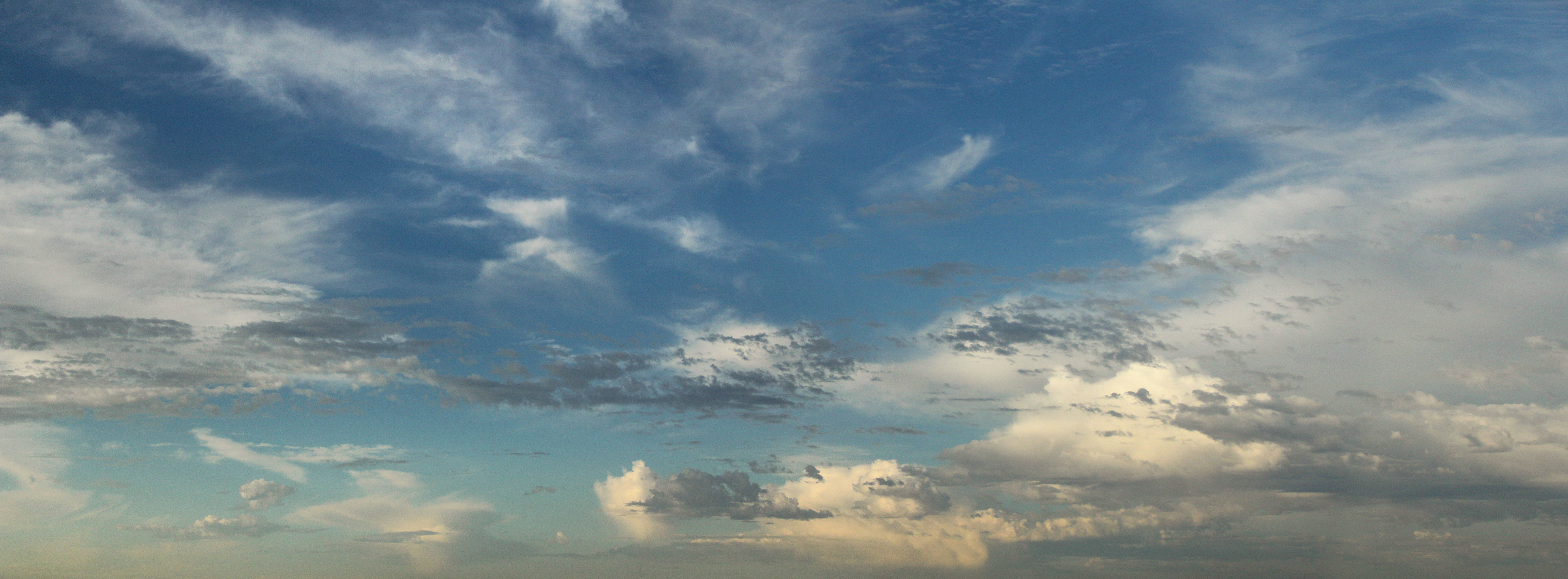 Sky Texture High Resolution Panoramic Blue Green Clouds Stock Photo
