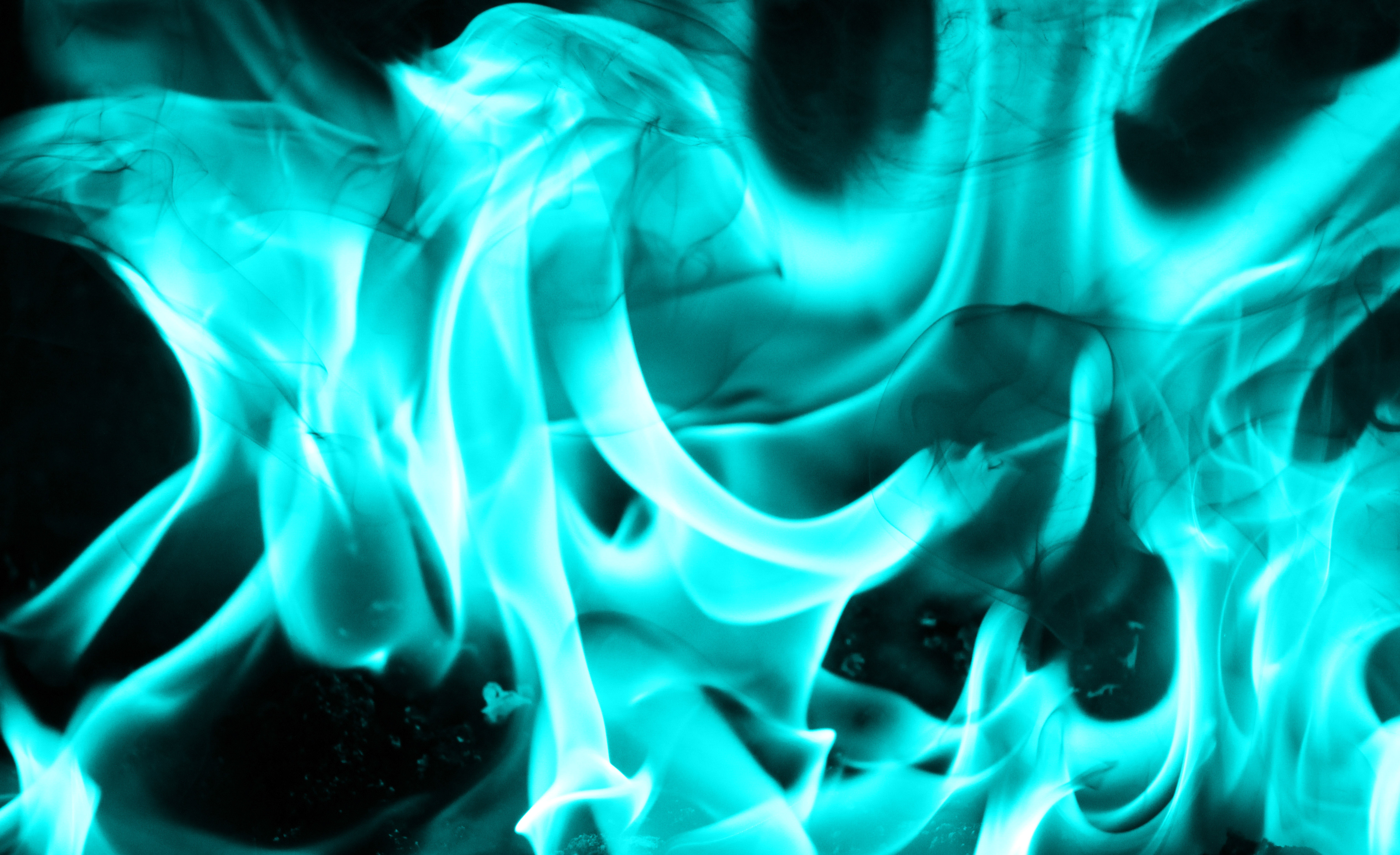 Teal Fire Texture Cool Flame Cold Burn Stock Photo