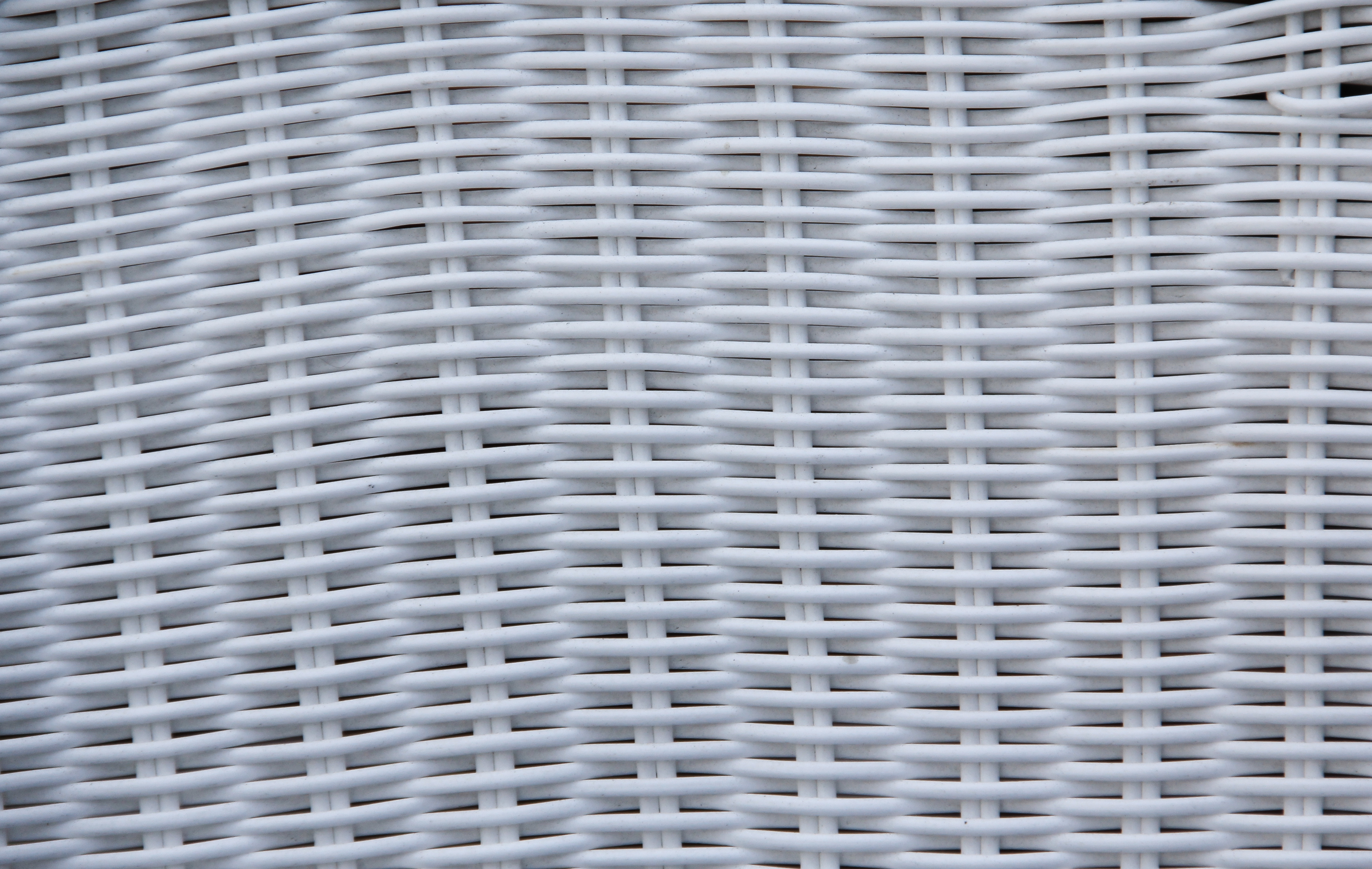 Wood Wicker Texture Painted White Furniture