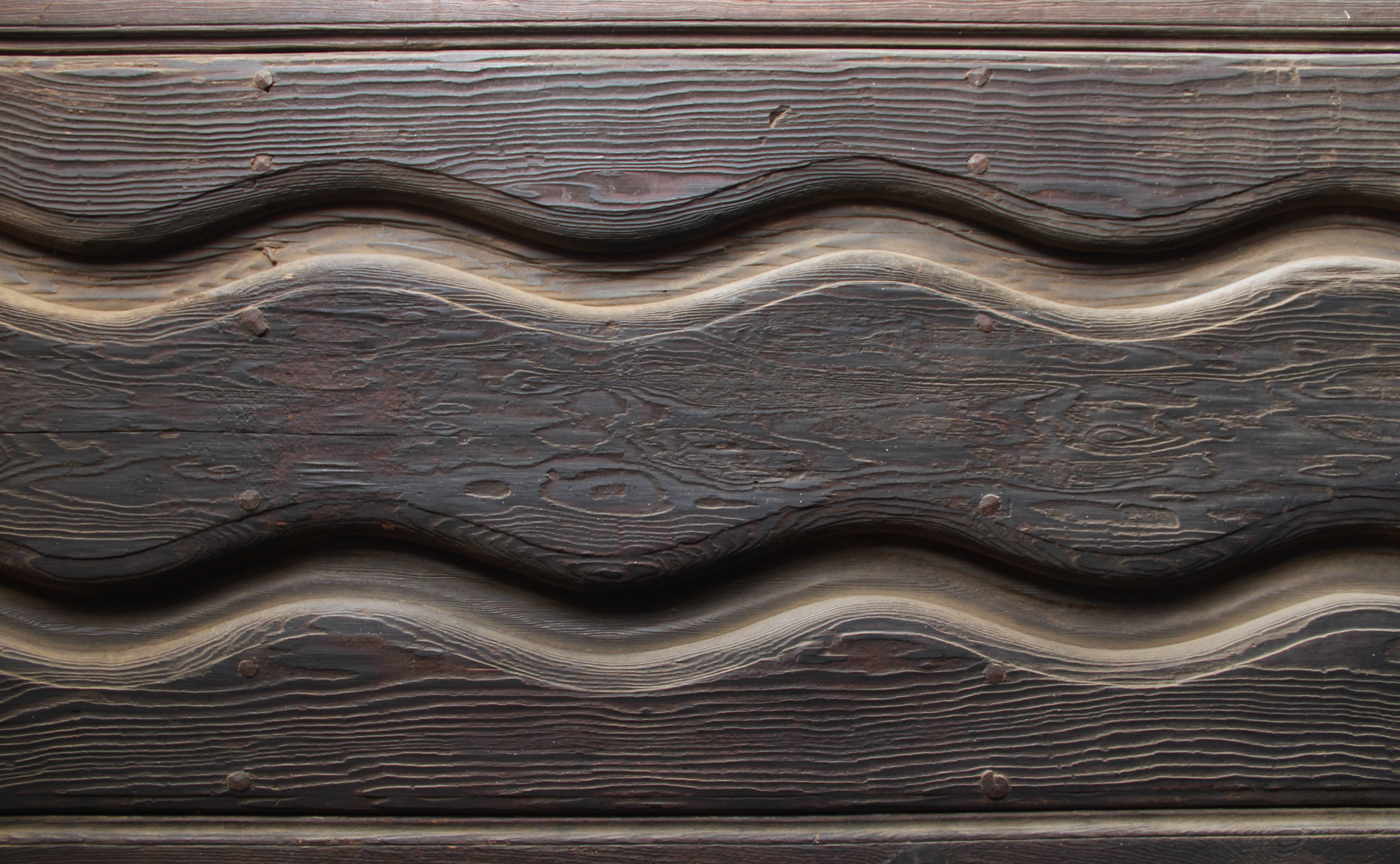 Wooden Wave Texture Door Design Old Grain Surface Stock Photo