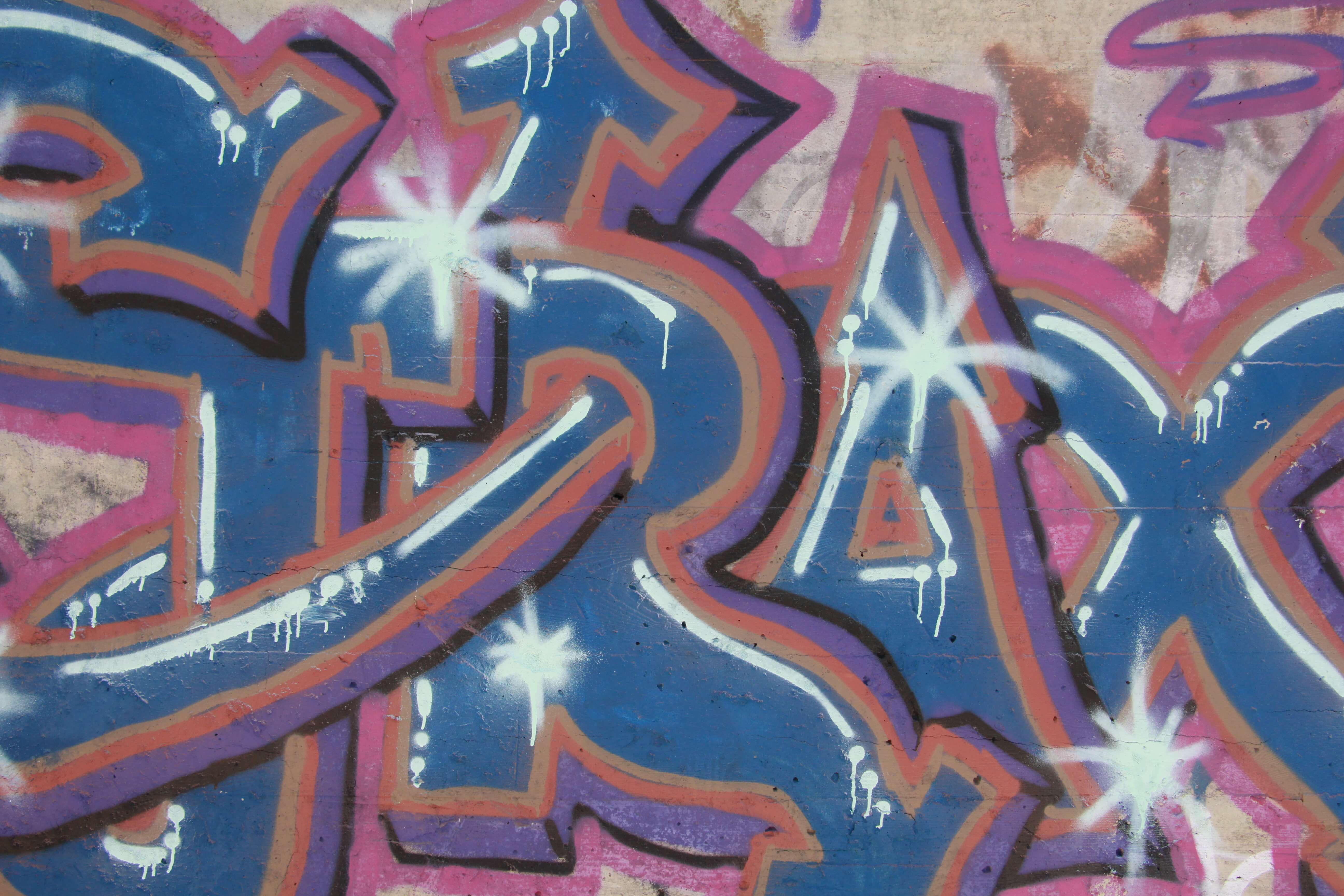 Blue White Graffiti Spray Paint