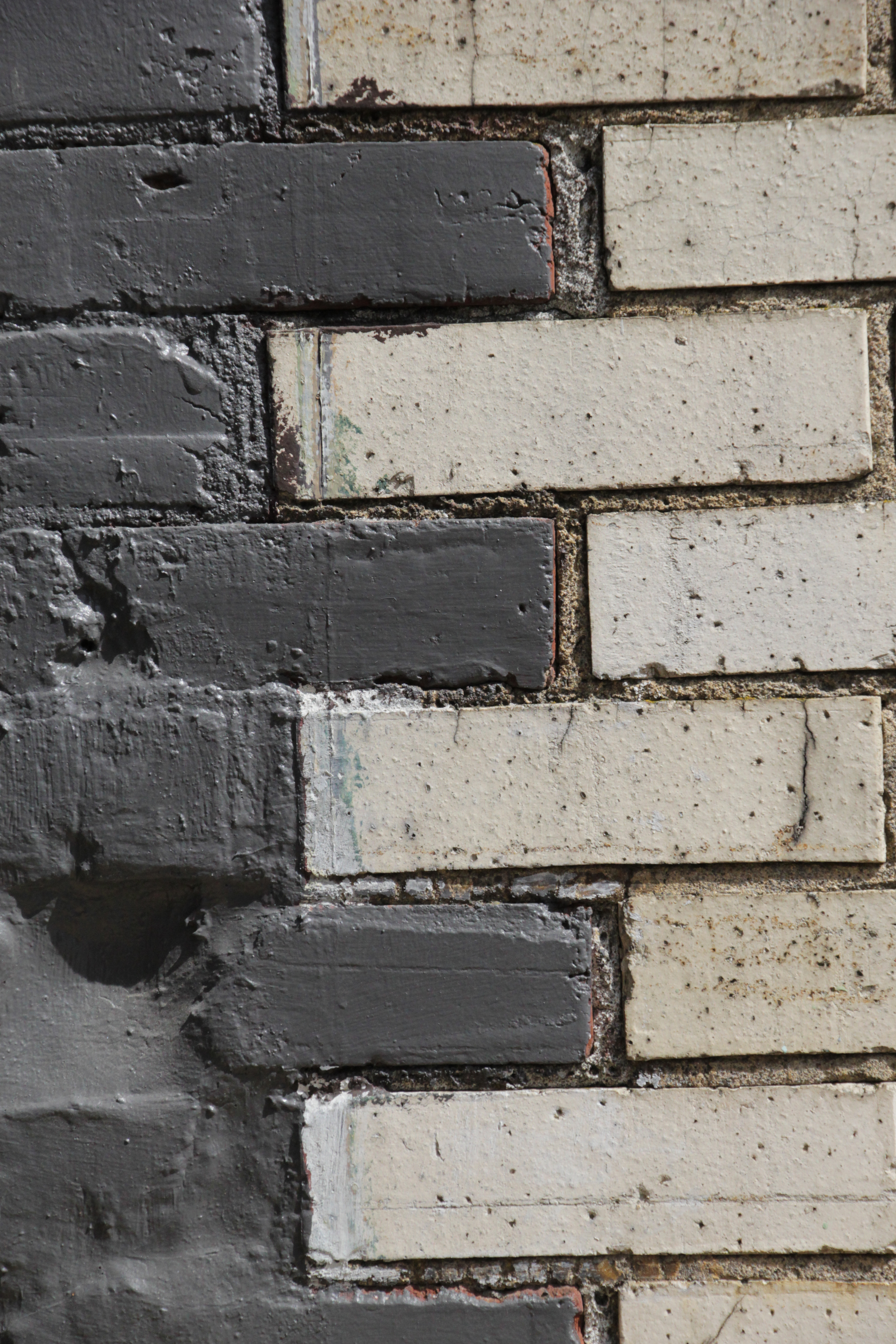 Brick And White Two Tone Design Wall