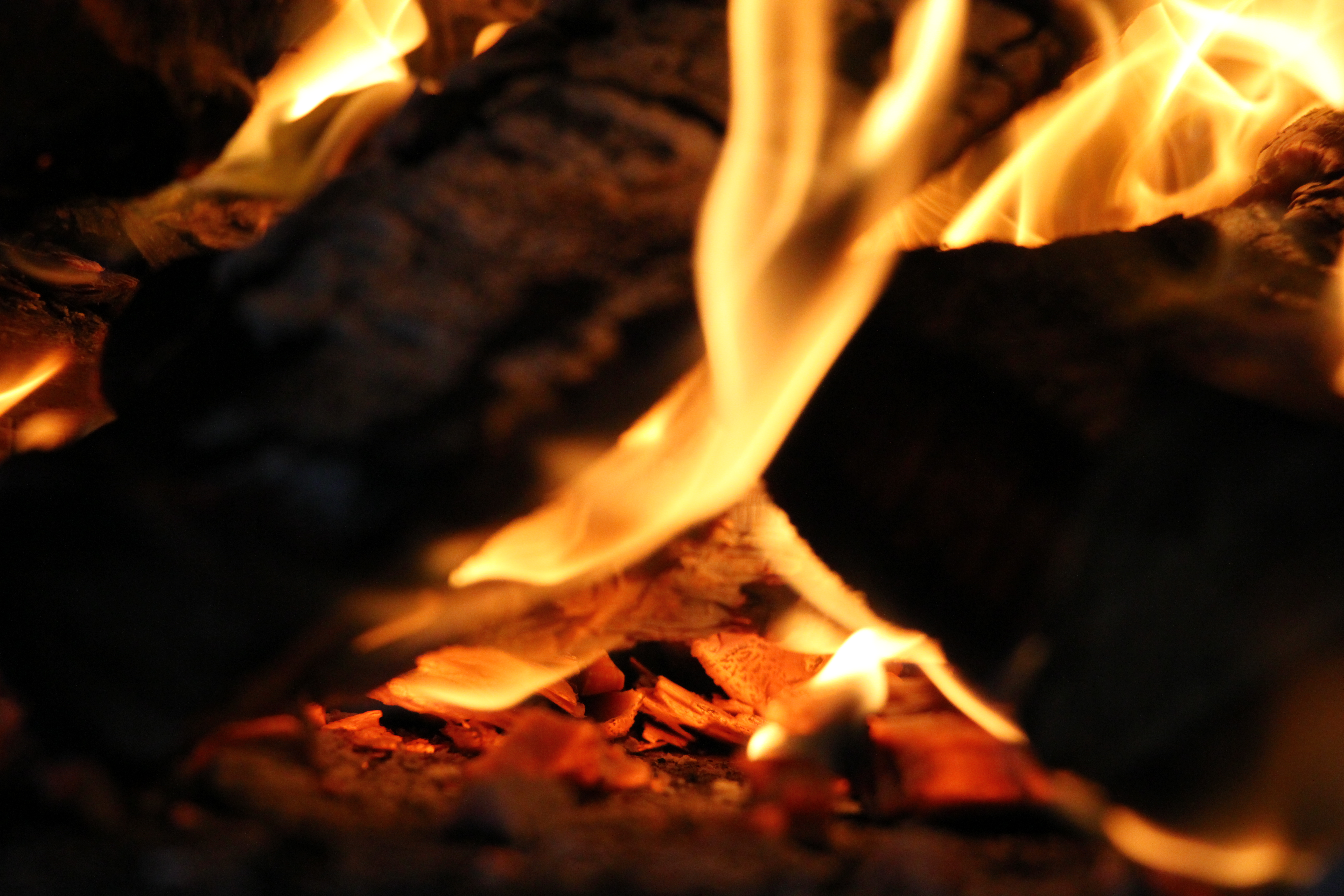 Fire Wallpaper Photo Mid Fire With Two Pieces Of Wood