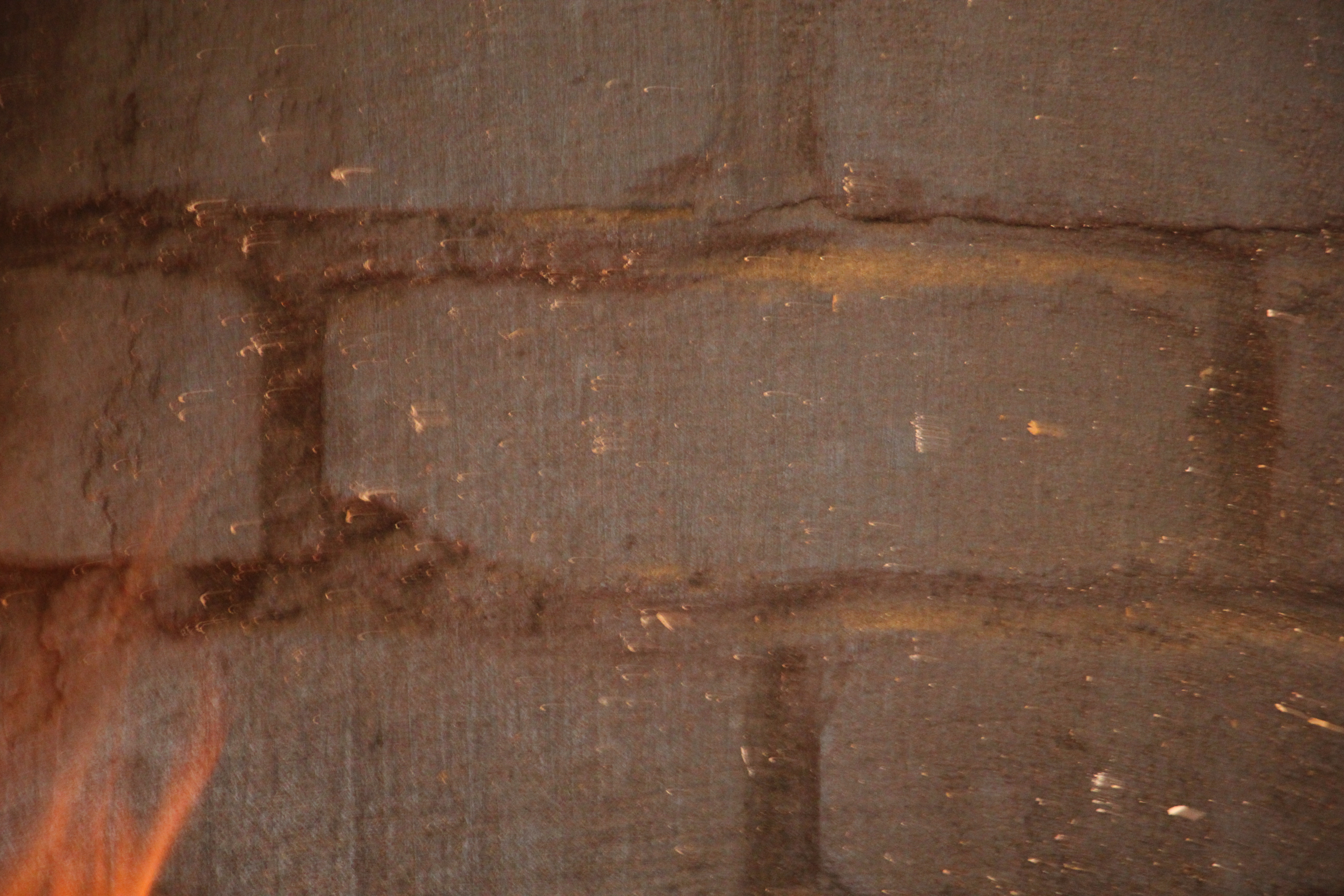 Gray Brick Wall On Fire