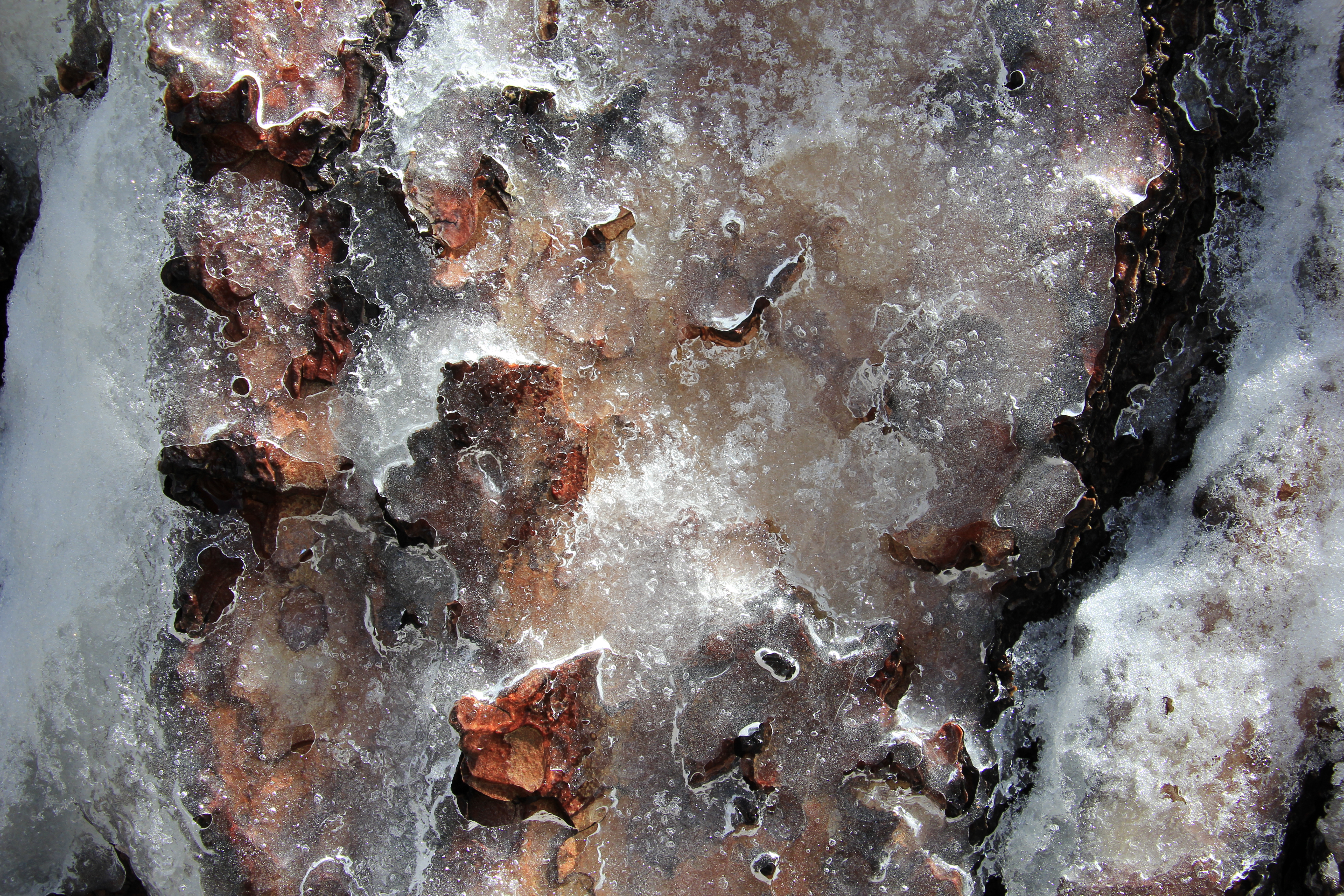 Ground Ice Icicles Rock Underneath