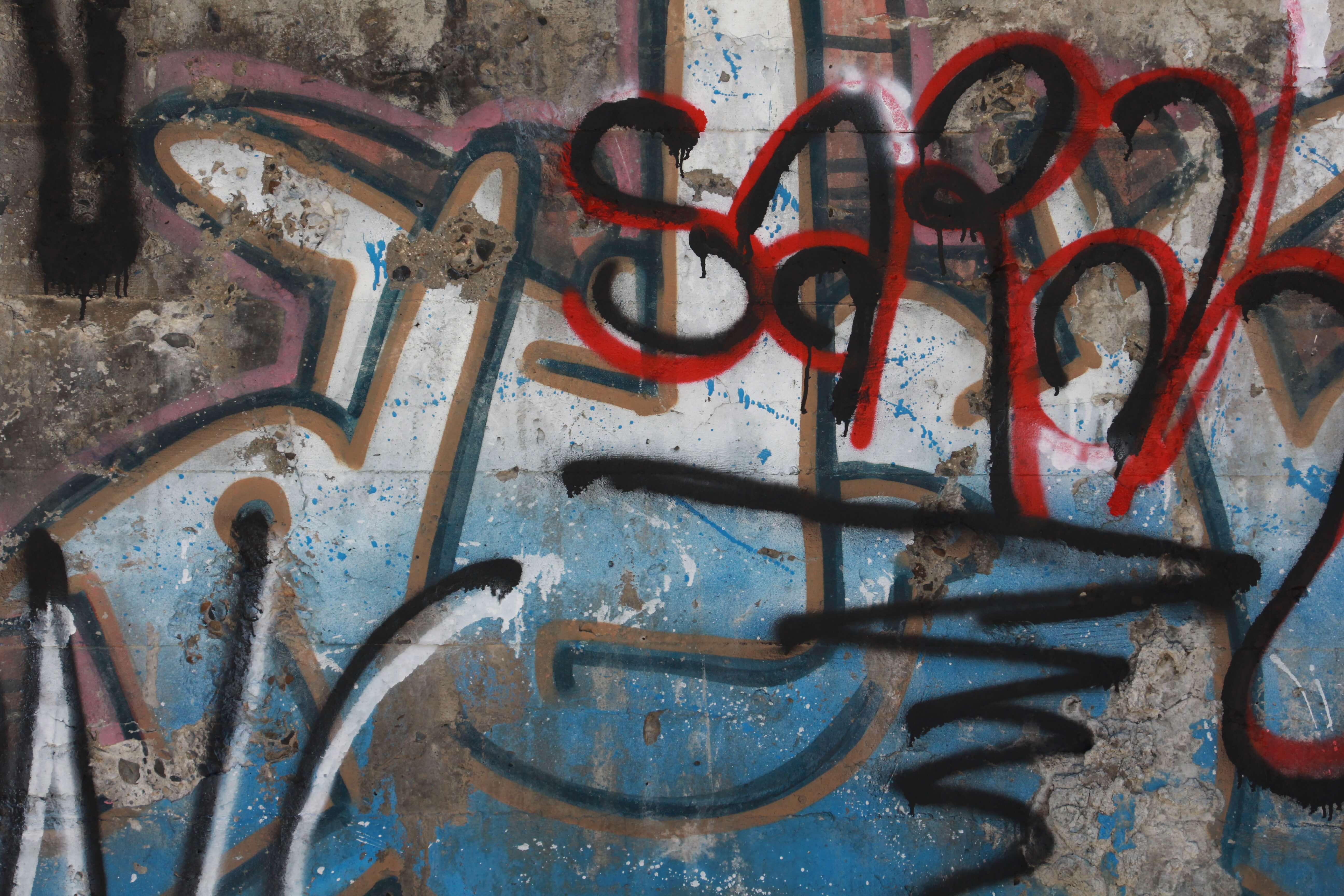 Light Blue White Spray Painted Graffiti