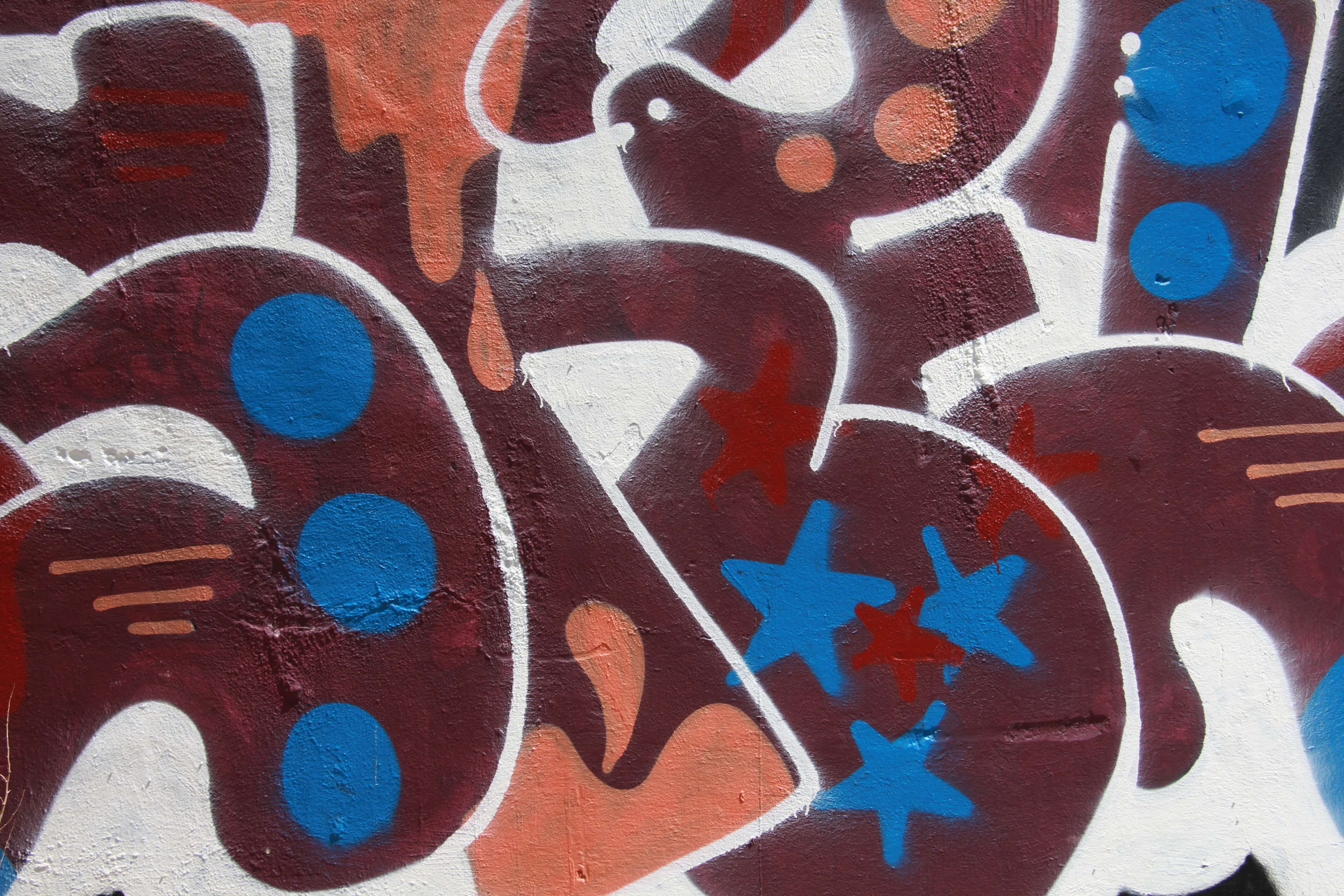 Orange Red Blue Spray Paint Graffiti