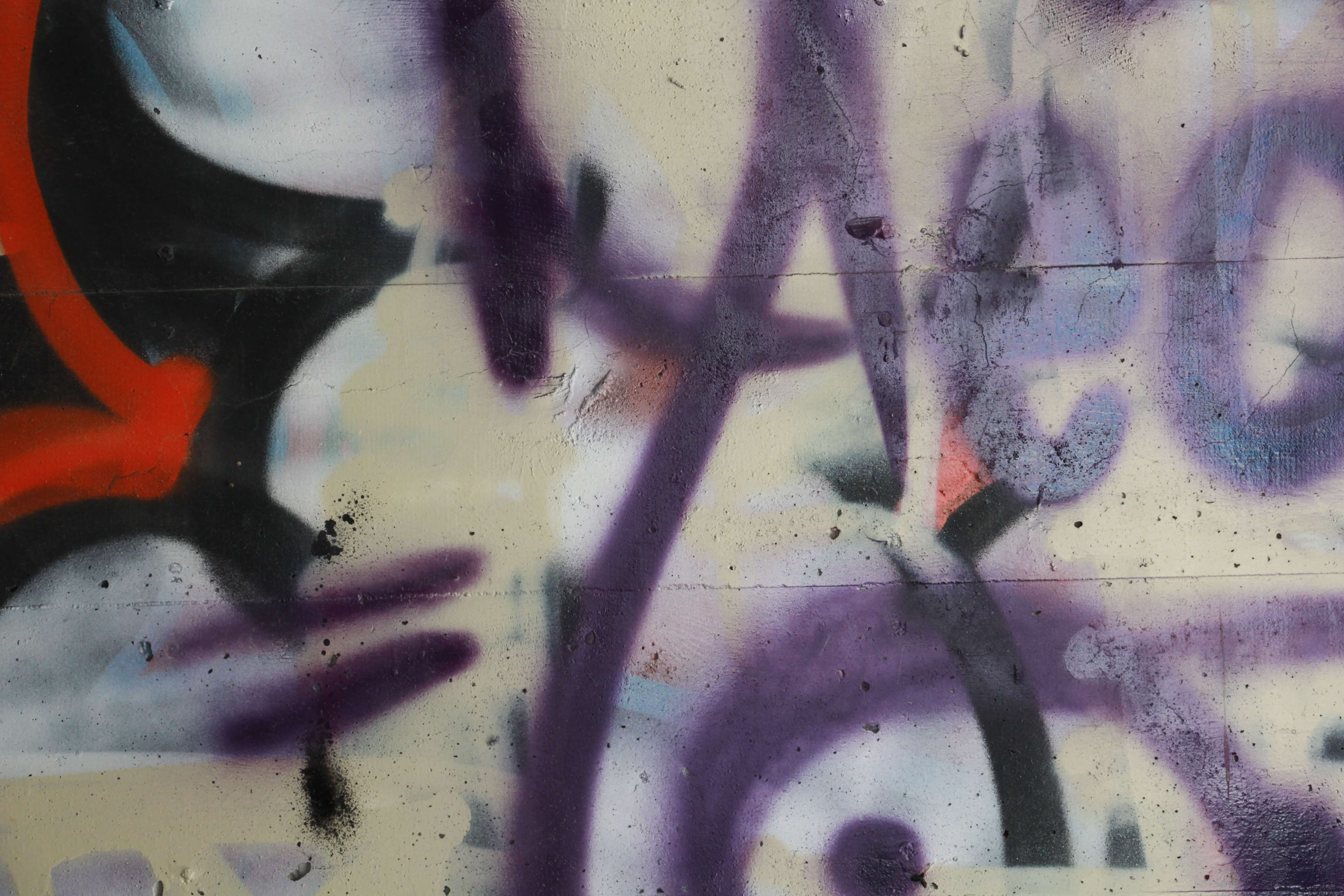 Purple Color Spray Paint Graffiti Letters