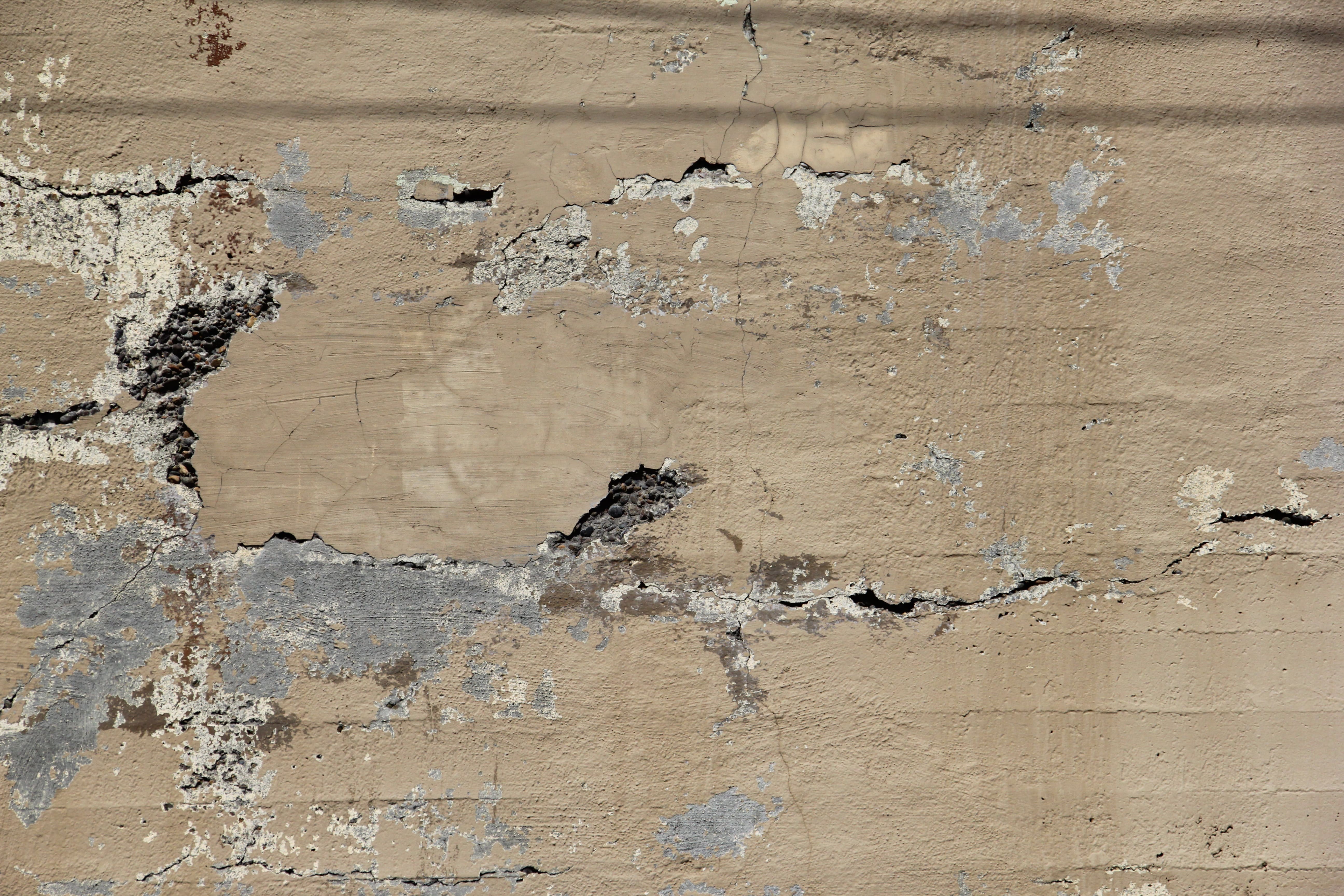 Stone Broken Concrete Wall With Holes